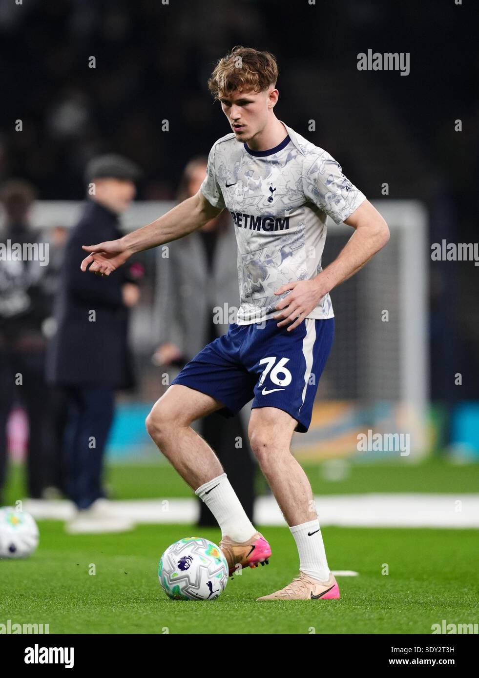 Leon Rowswell Tottenham Hotspur's James Rowswell warming up before the Premier League ...