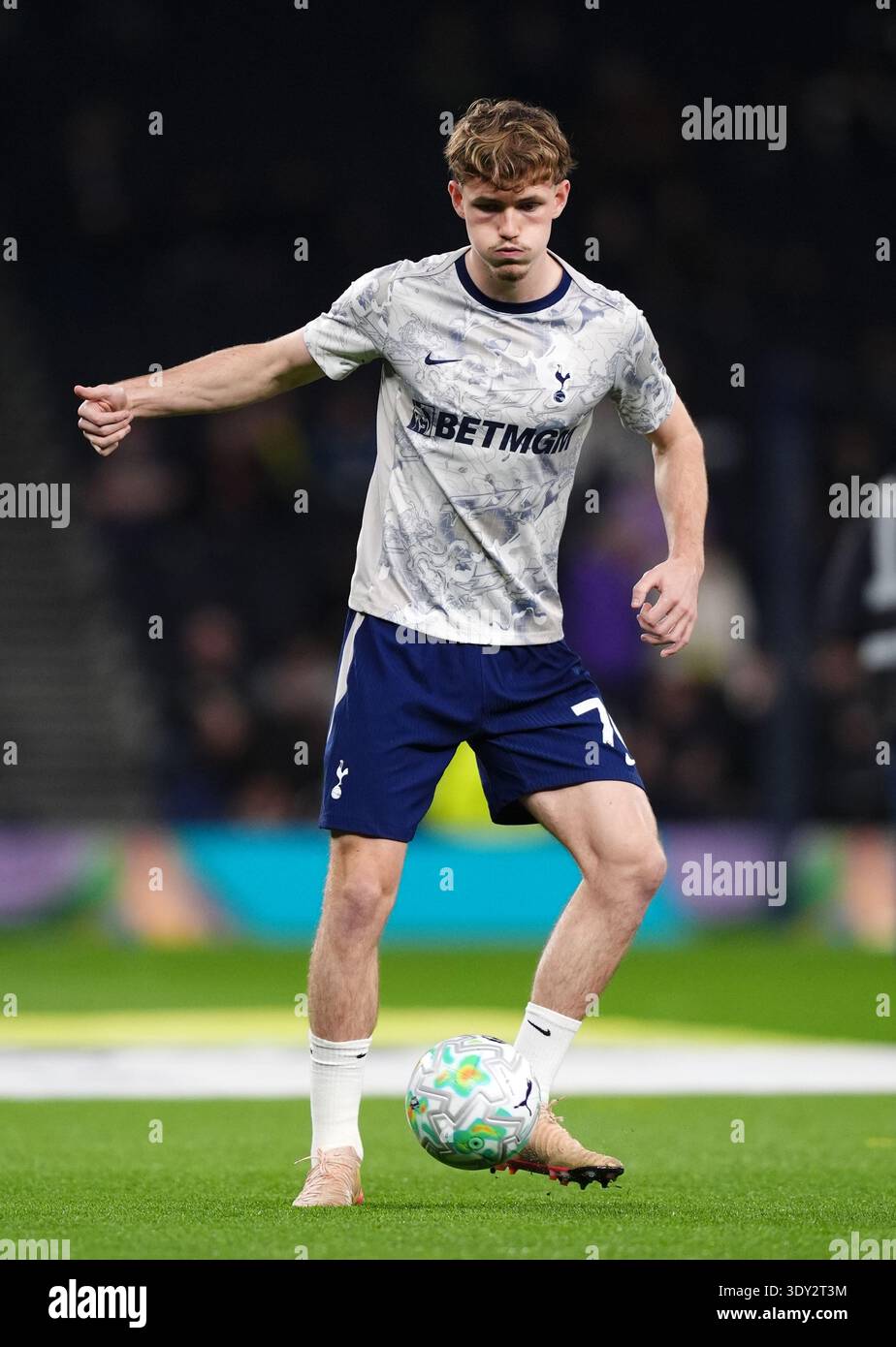 Leon Rowswell Tottenham Hotspur's James Rowswell warming up before the Premier League ...