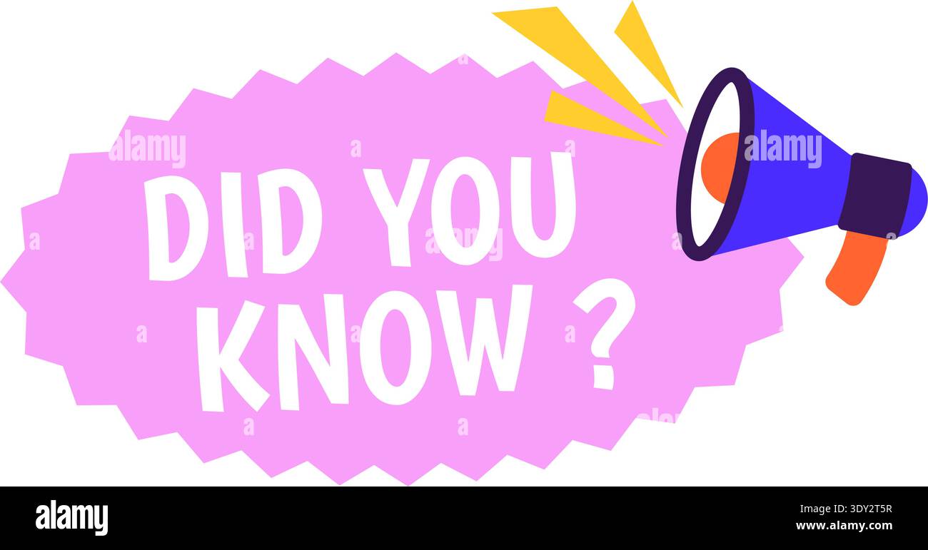 Interesting fact sticker. Did you know speech bubble label Stock Vector