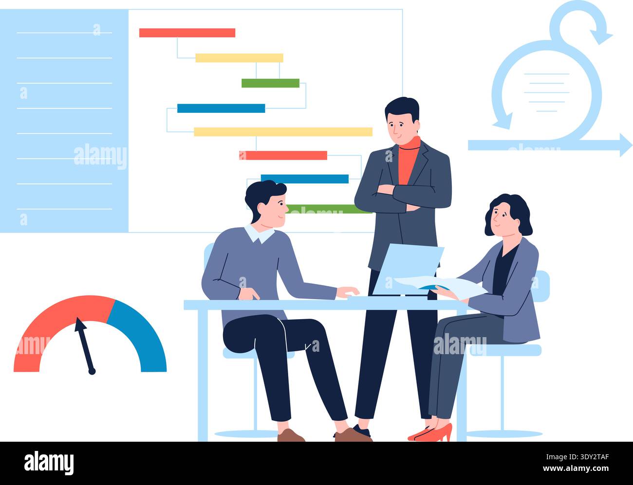 Business efficiency evaluation. Professional analytics control concept Stock Vector
