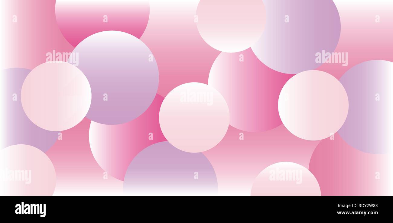 Abstract Pink Gradient Background With Minimal Circle Shapes Stock Vector