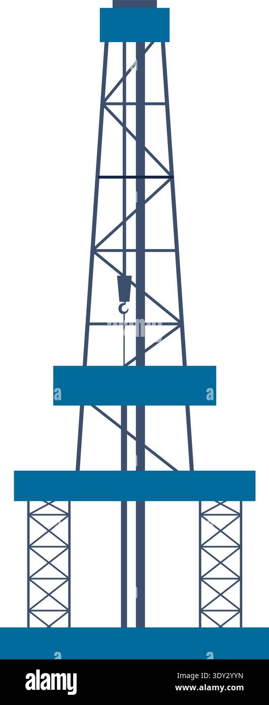 Industrial rig icon. Engineering structure blue silhouette Stock Vector ...