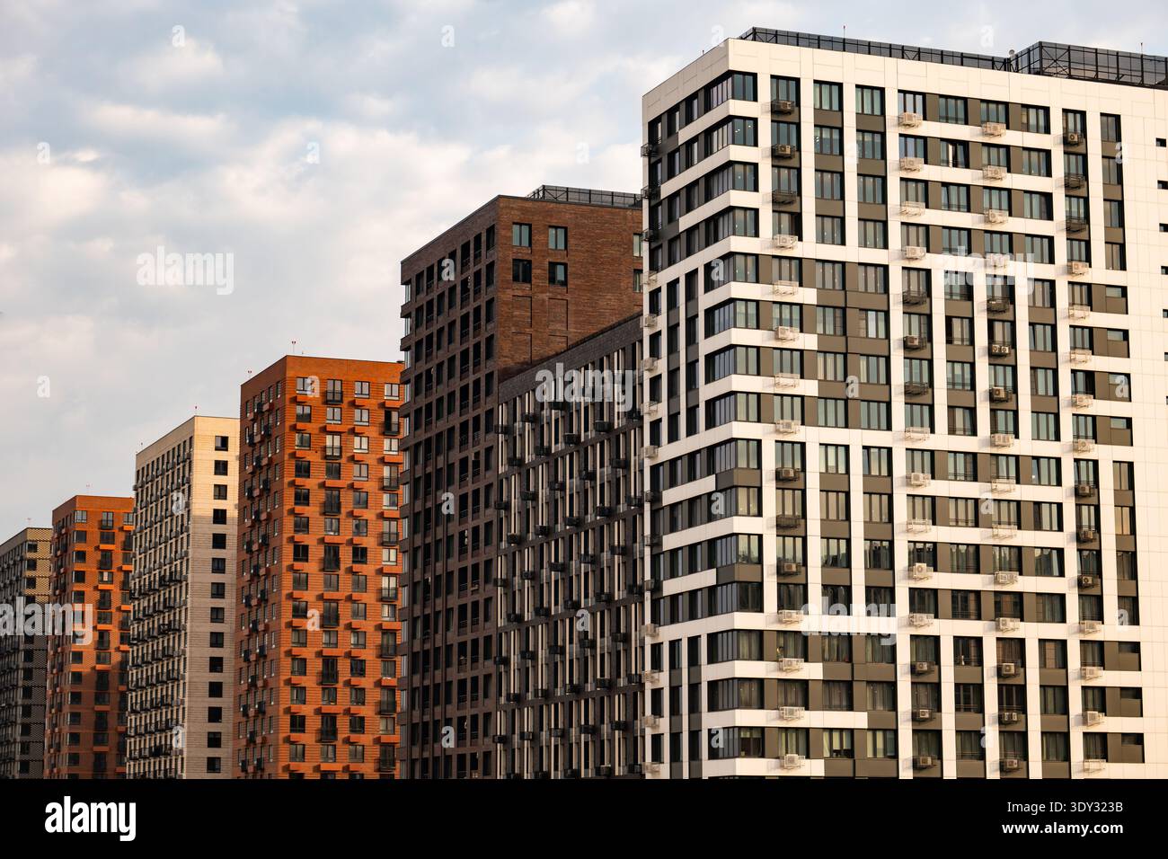 New residential complex buildings with contemporary facades shaping ...
