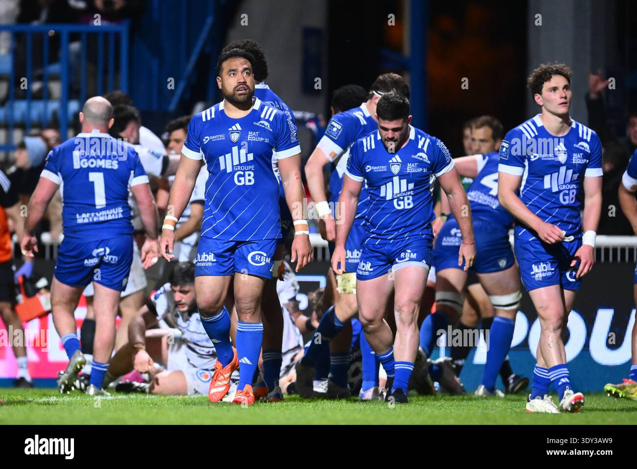 Caleb Timu of Colomiers during the Pro D2 match between Colomiers and ...
