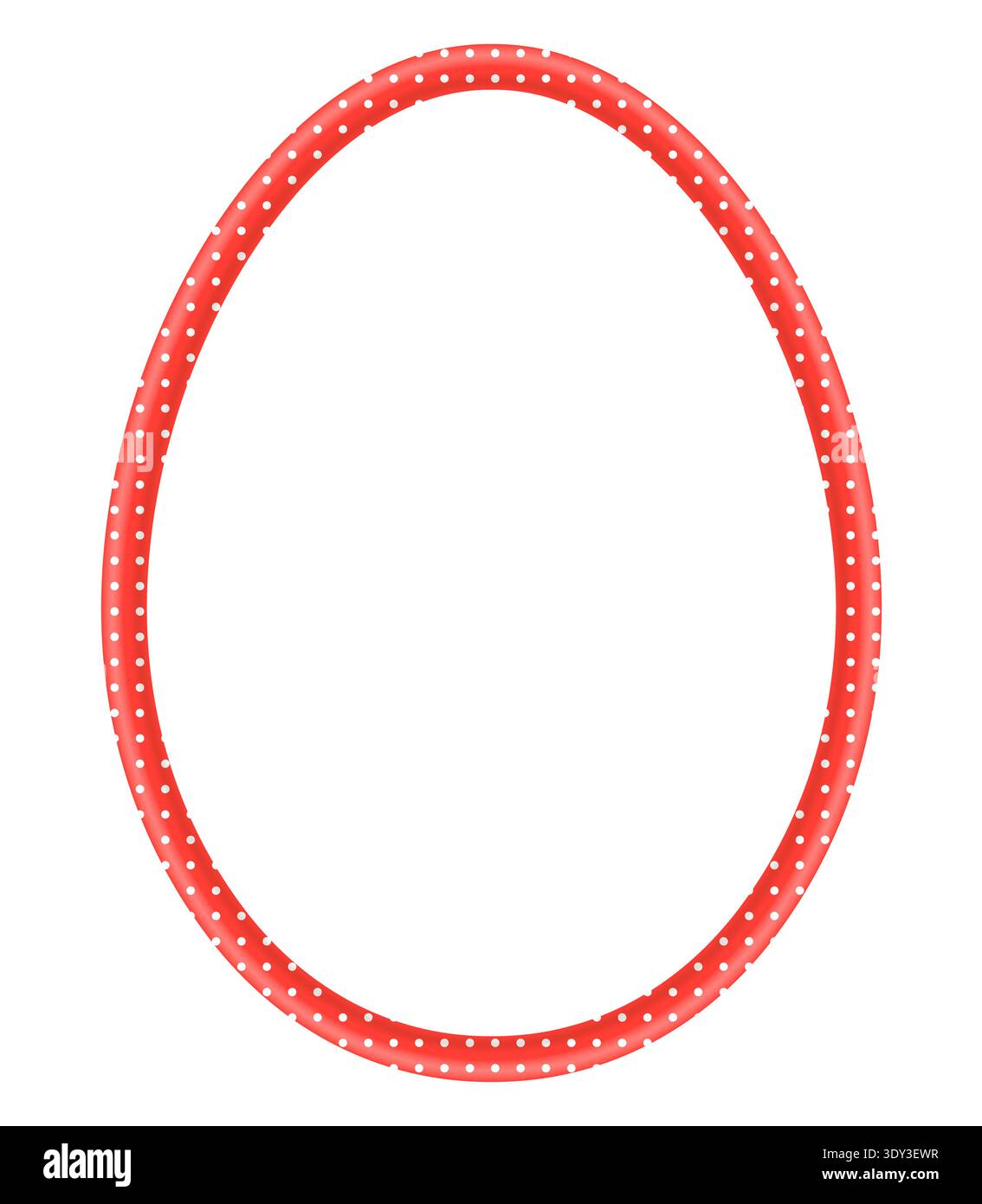 Easter egg vector frame, red and white polka dots egg shaped border with copy space for Easter egg hunt designs Stock Vector