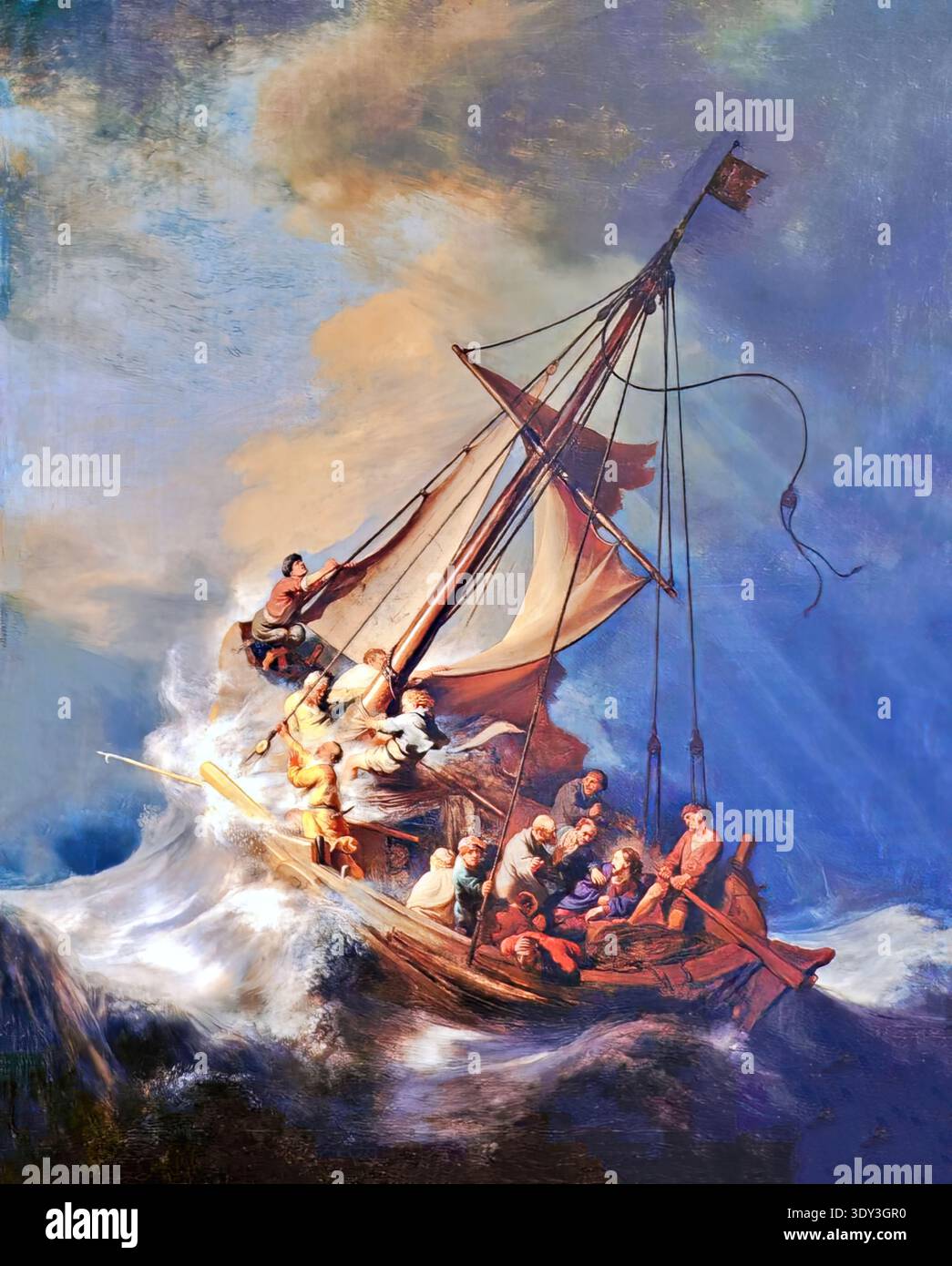 Christ in the storm on the sea of galilee hi-res stock photography