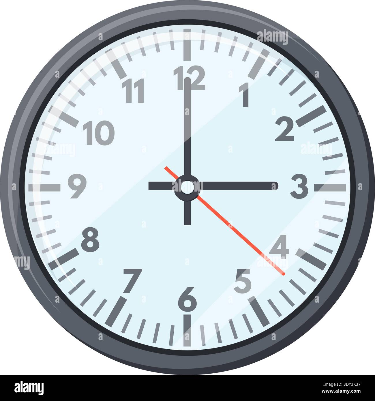 Wall clock color icon. Round office timer isolated on white background Stock Vector