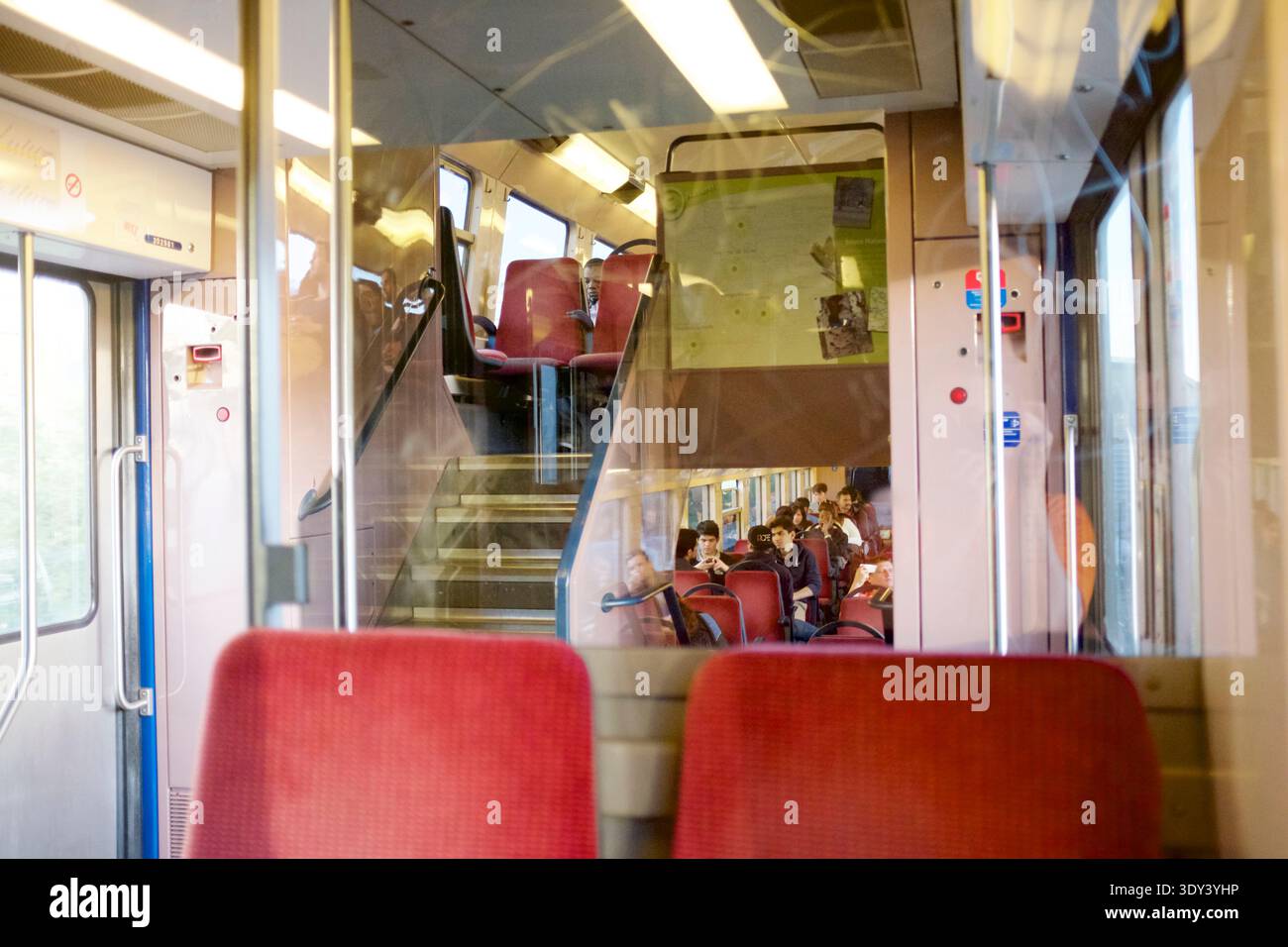 Paris Rer Inside Interior of a Paris RER double-decker suburban train Stock Photo - Alamy