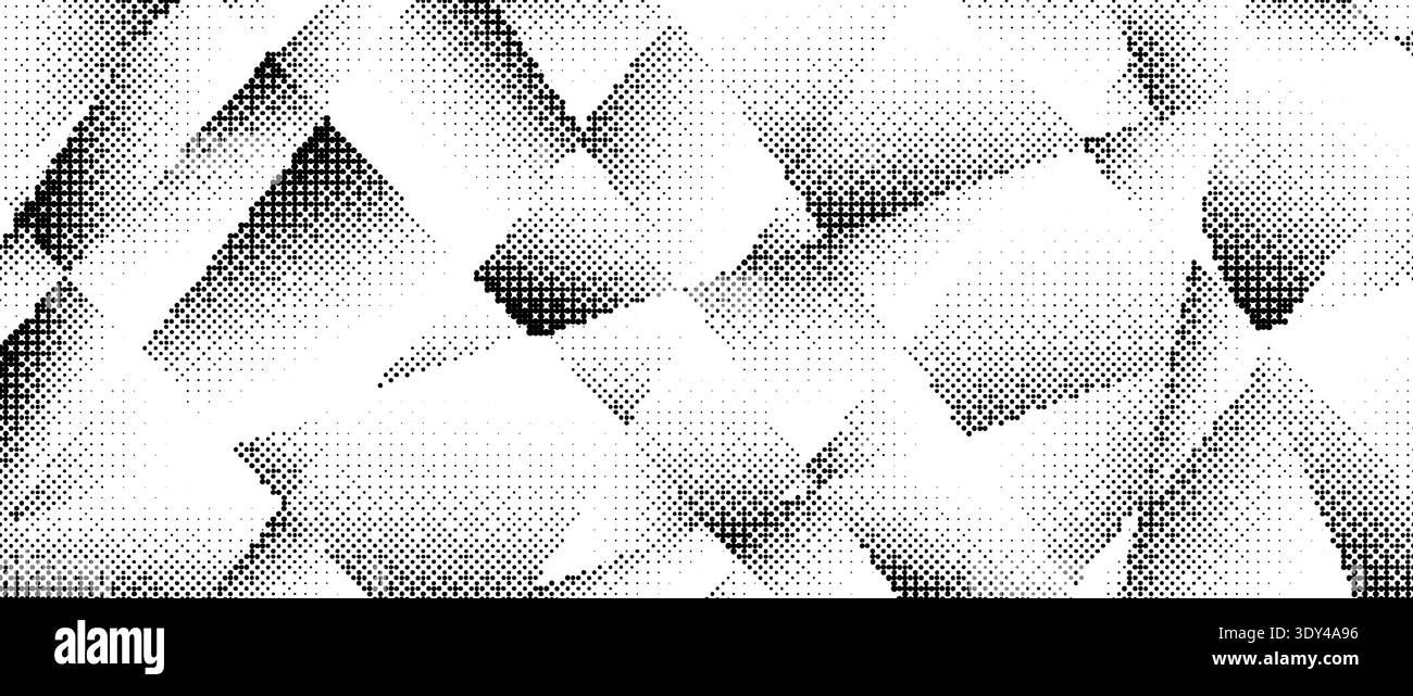 Halftone gradient polygon texture. Rough pixel triangle pattern background. Grunge dotted triangular surface overlay. Geometric gradated polygonal wallpaper overlay. Vector dot mosaic style cover Stock Vector