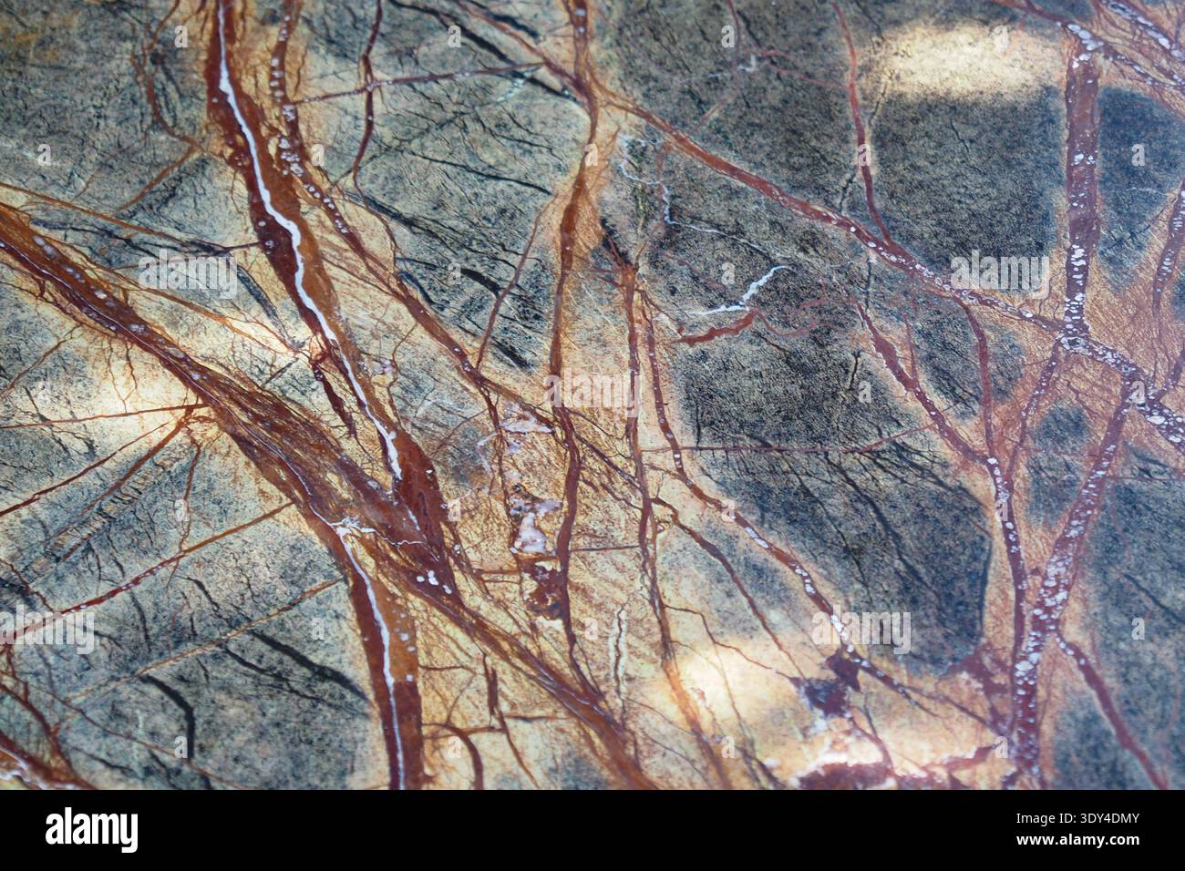 Natural stone surface with unique patterns and colors Stock Photo