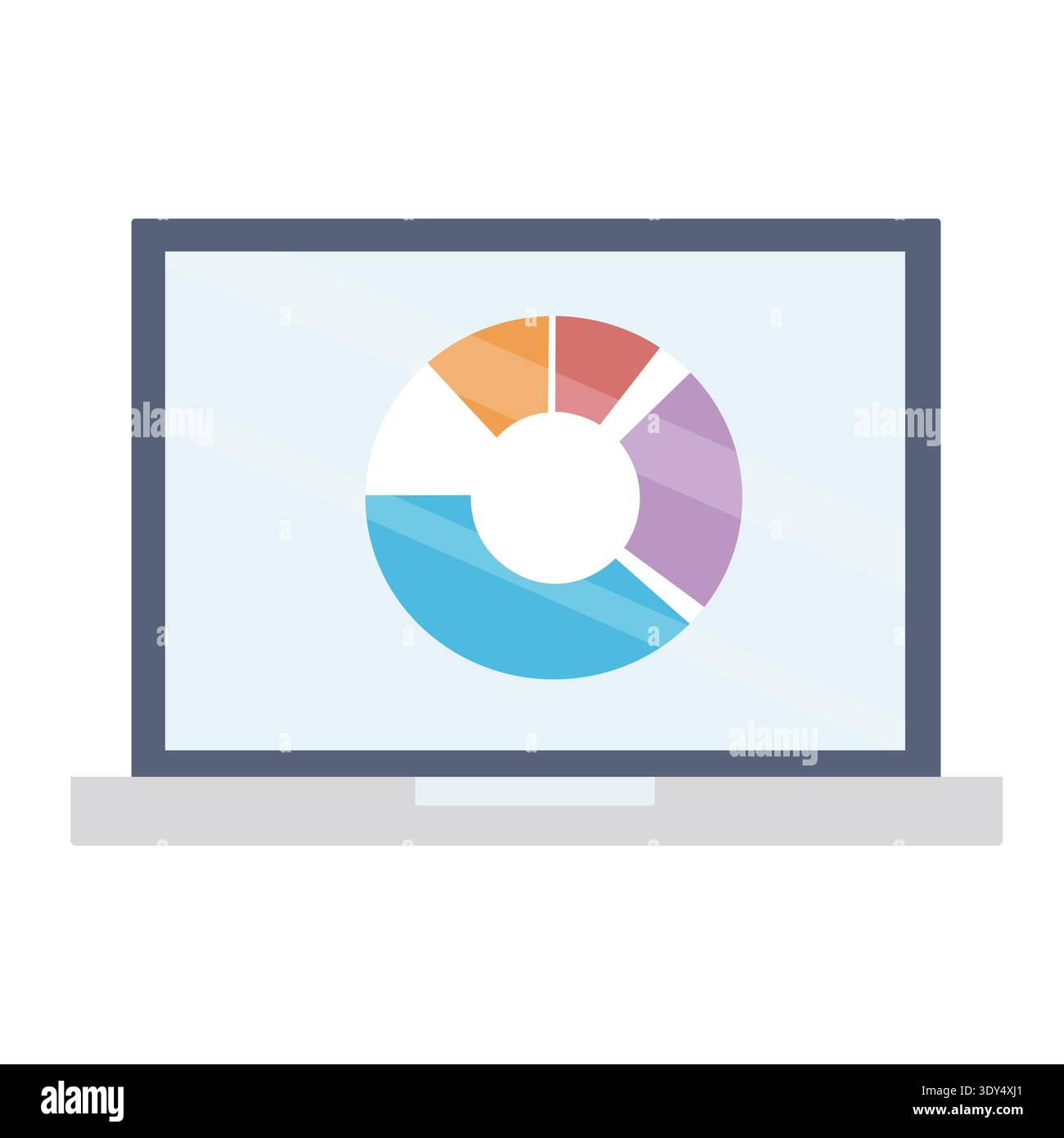 Laptop displays pie chart hi-res stock photography and images - Alamy