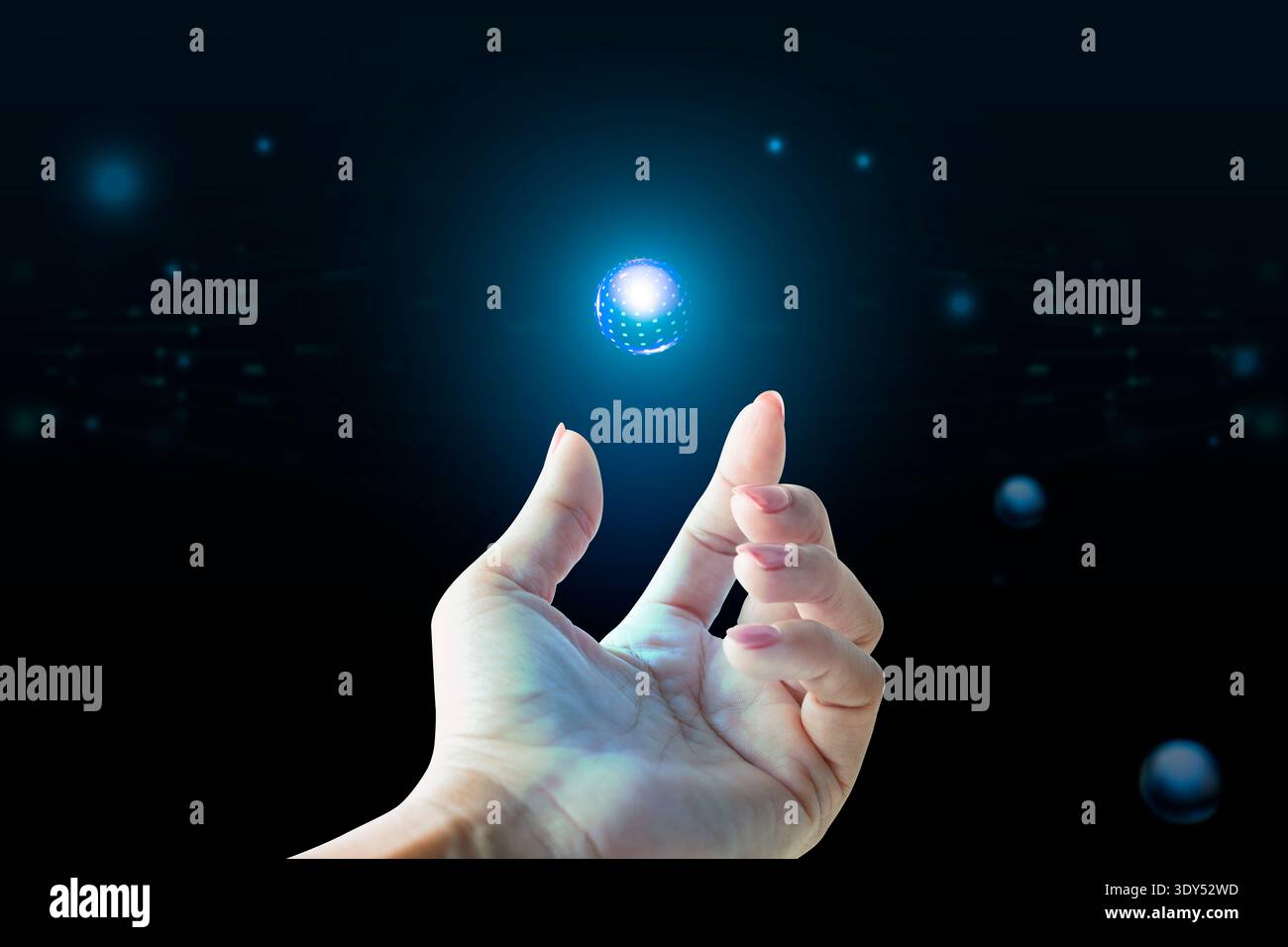 AI assistant interaction concept. Symbolizing generative artificial intelligence, prompt engineering Stock Photo