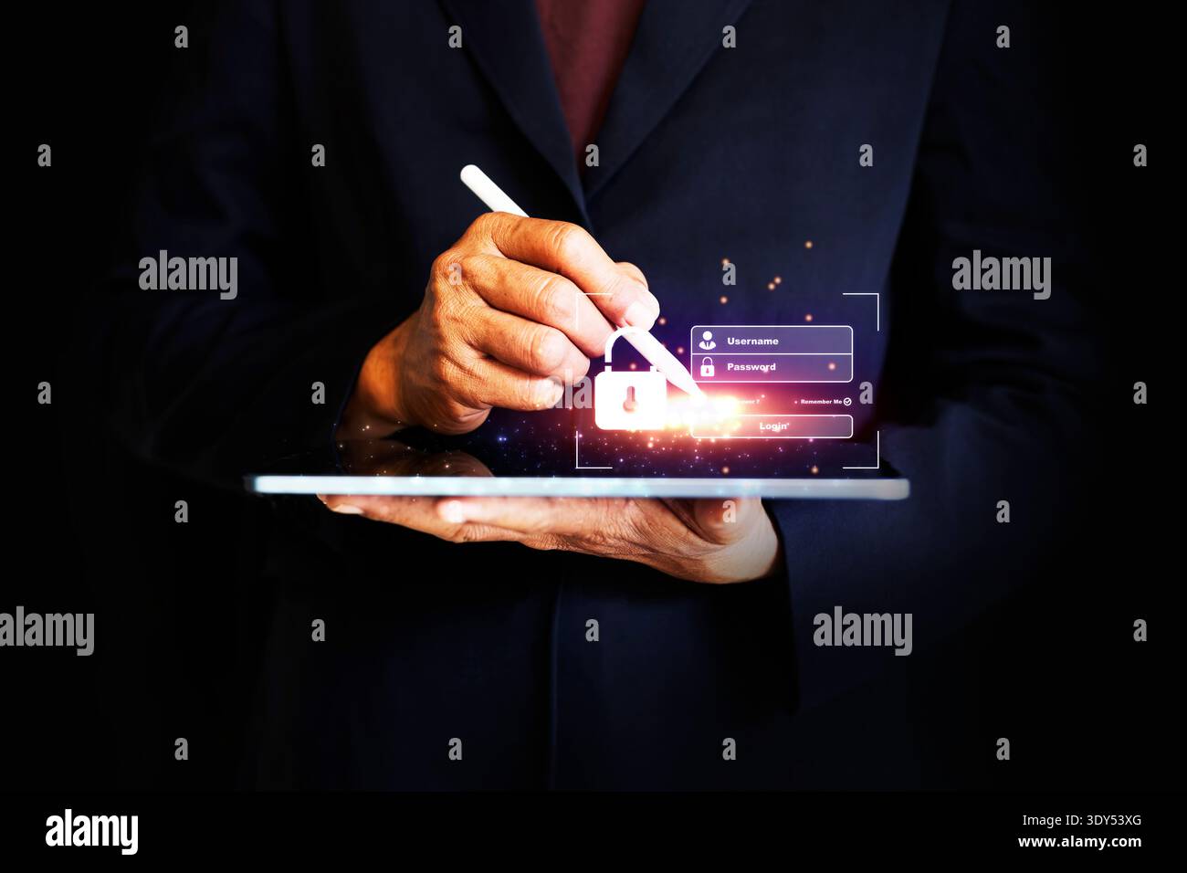 Cybersecurity and privacy concepts to protect data Stock Photo