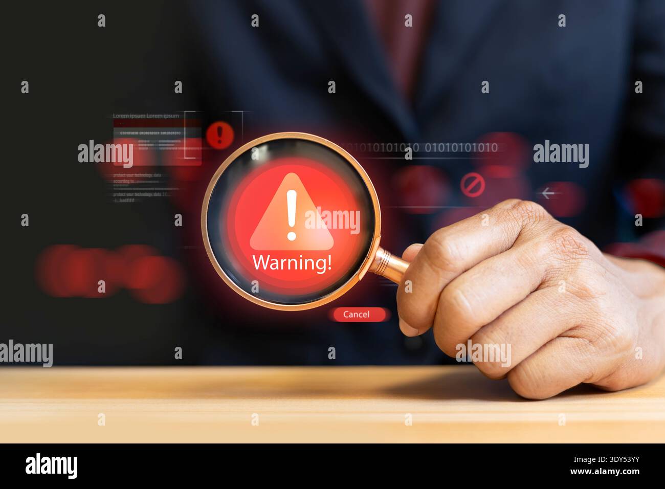 Cybersecurity vulnerability, data breach, illegal connection, compromised information concept Stock Photo