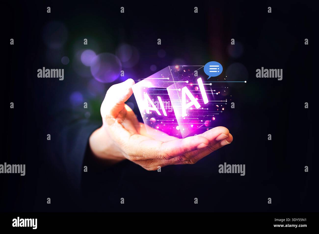 Predictive analytics, Customer service AI-powered chatbot, analyze customer data, business and technology Stock Photo