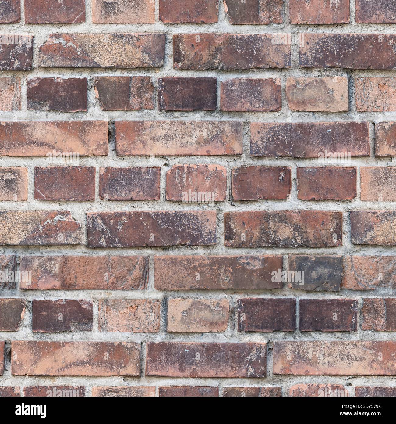 Seamless brick wall pattern texture background with red brown brickwork backdrop Stock Photo