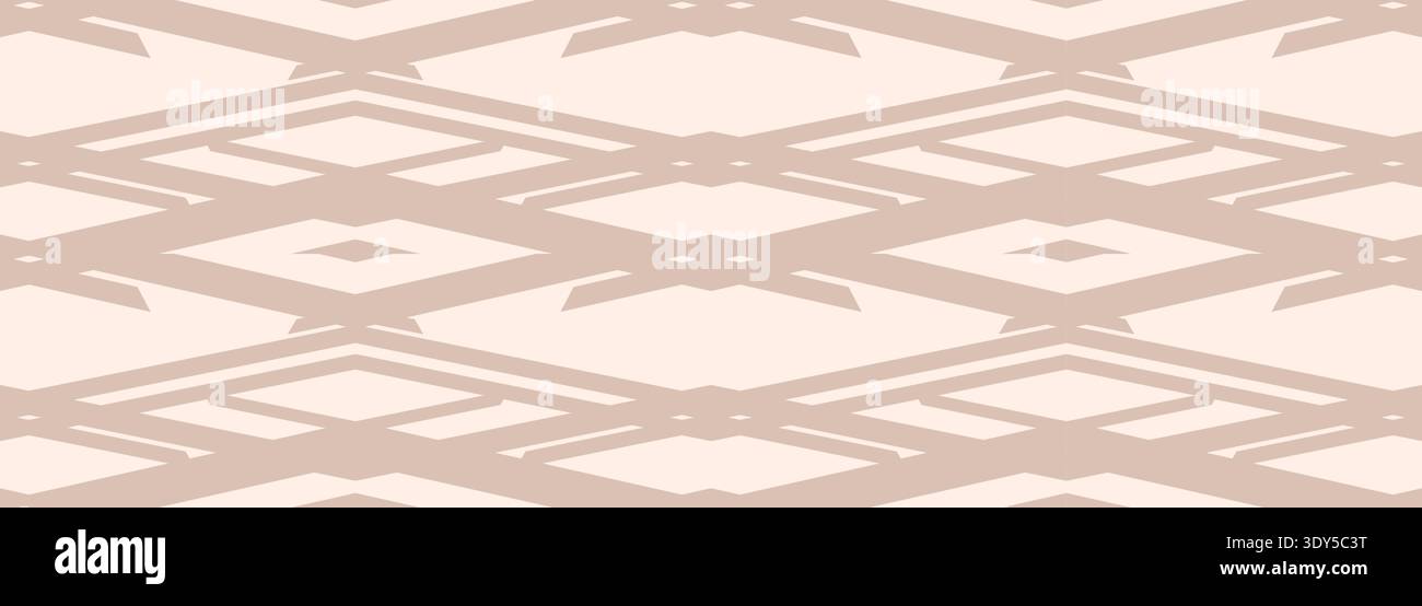 Gentle seamless pattern. Crafted warm ambiance through delicate lattice pattern in beige. Harmonious minimalist interior element featuring smooth Stock Vector