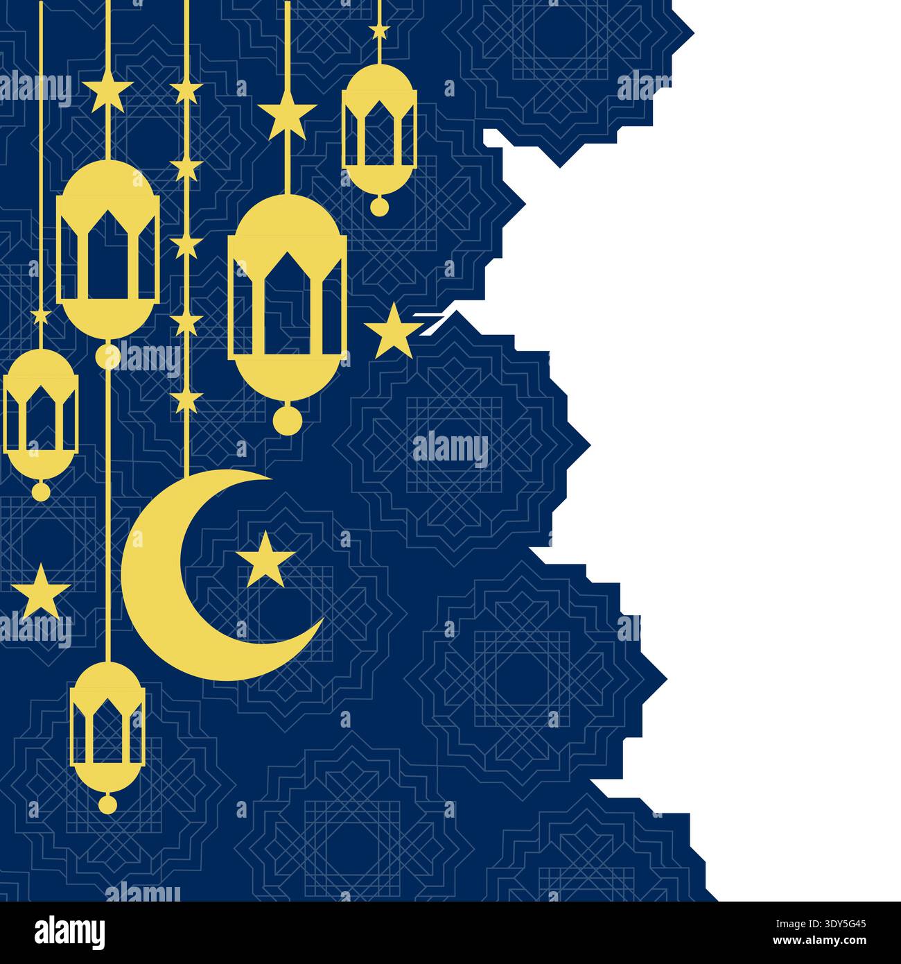 Ramadan with Islamic Frame Lantern Texture Ornament Decoration Vector Stock Vector