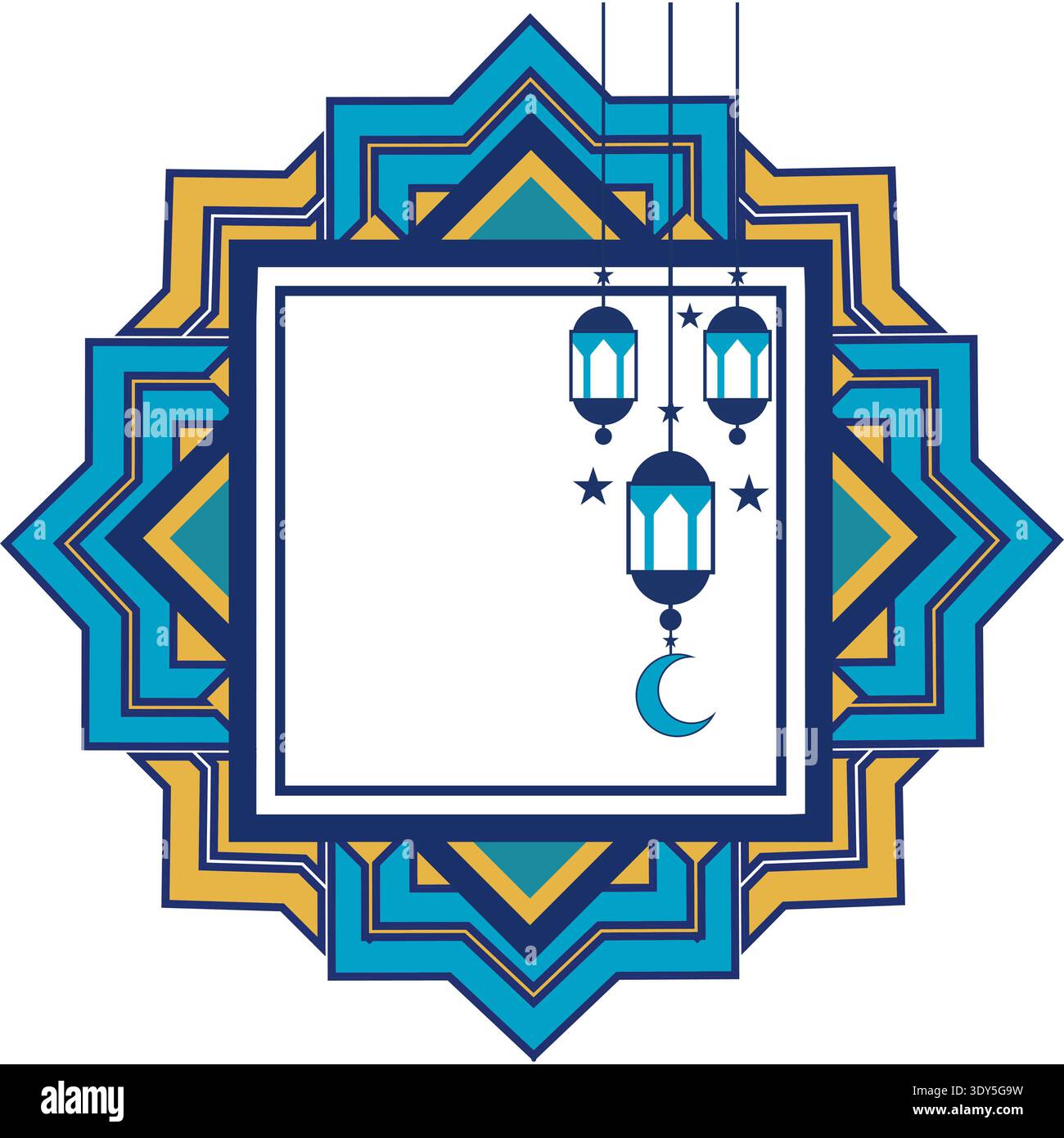 Ramadan lantern with Islamic ornament, empty space, lantern, Ramadan, vector background template elements. Stock Vector