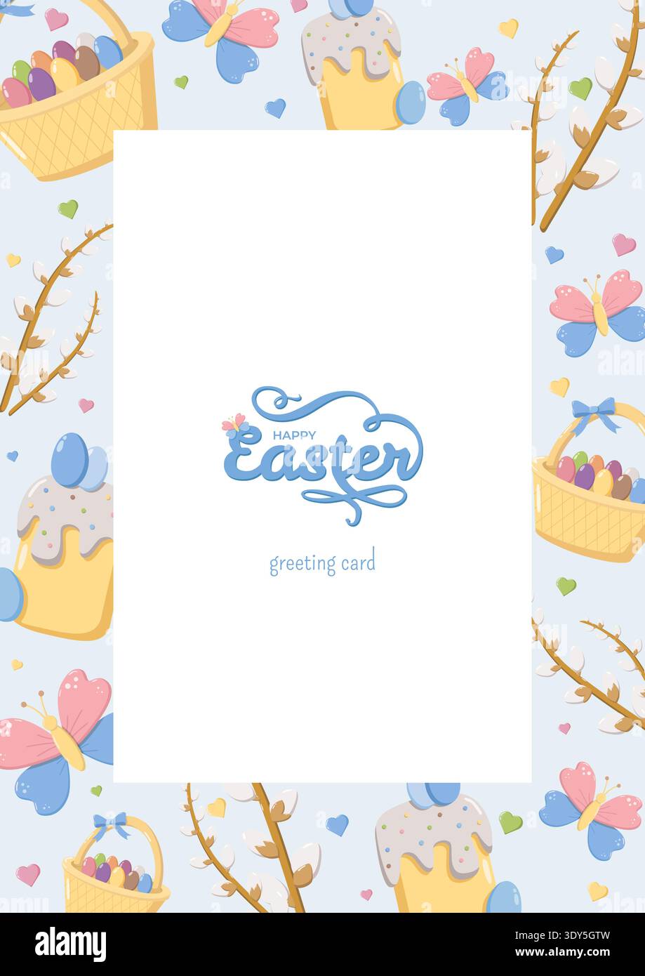 Happy Easter Greeting Card Design Stock Vector