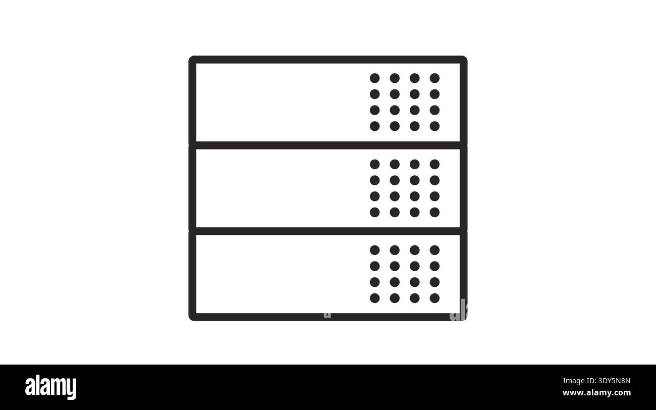 Server Icon Vector – Data Server, Cloud Storage, Network Server Symbol Stock Vector