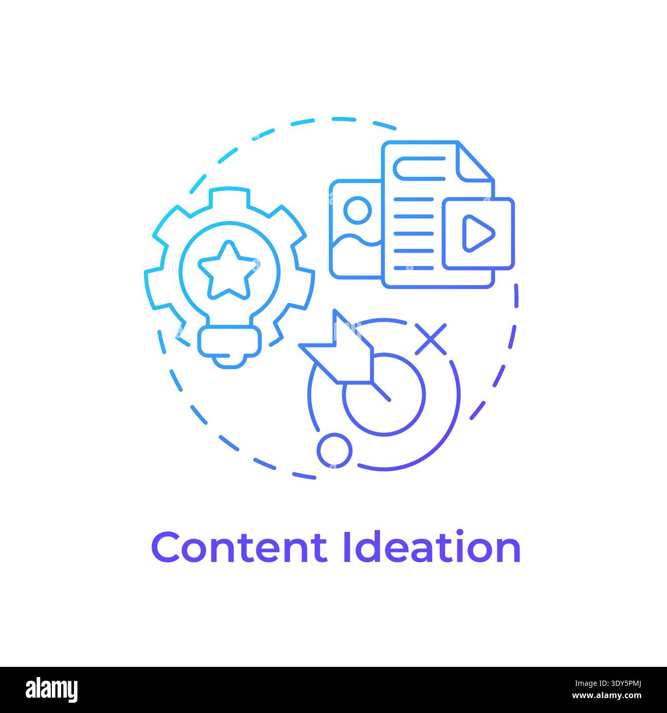 Content ideation blue gradient concept icon Stock Vector