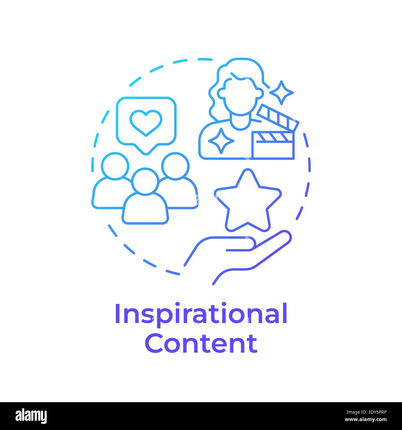 Inspirational content blue gradient concept icon Stock Vector