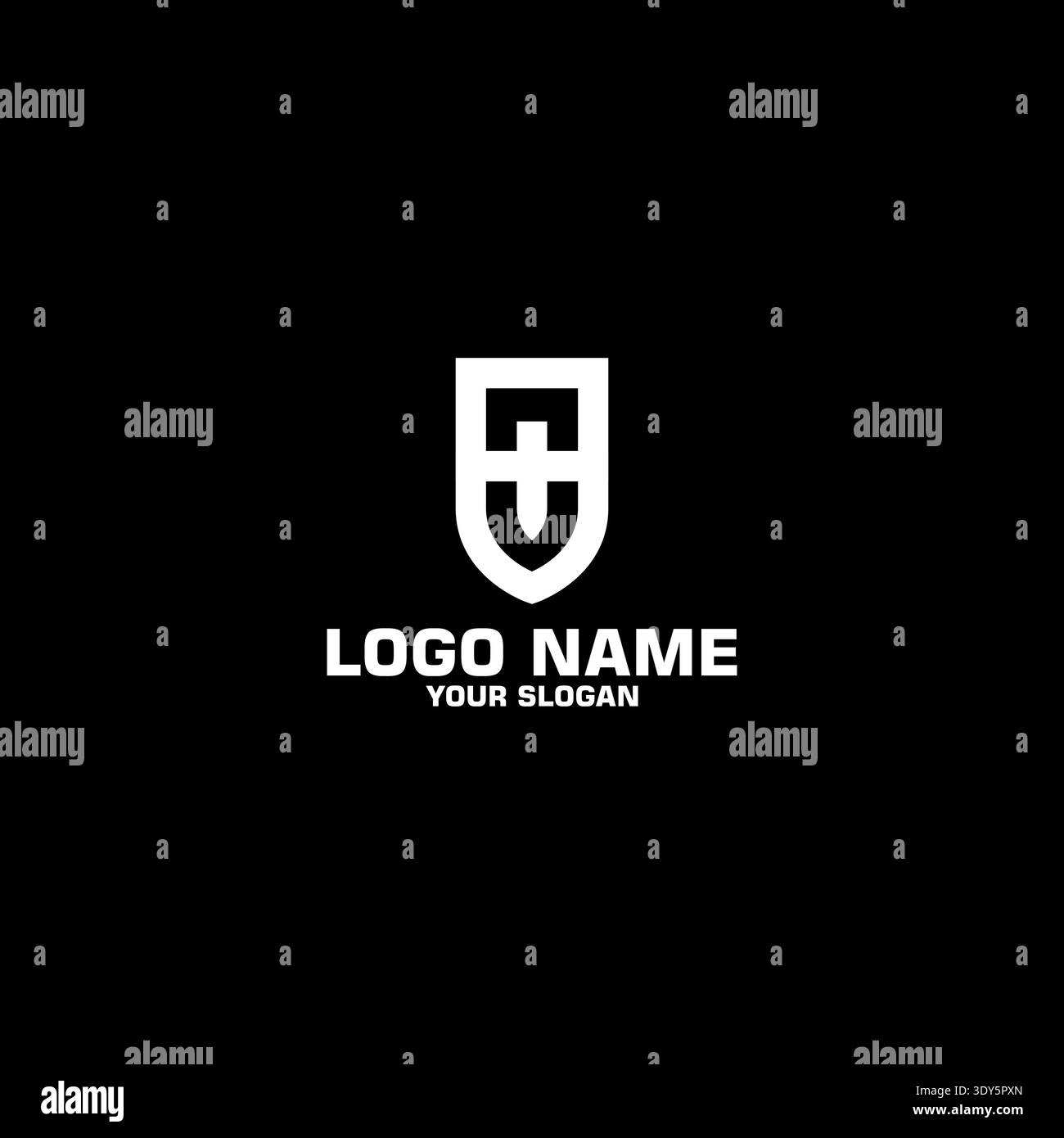 Initial NV or VN Shield Logo. monogram logo design combination of letters N and V form a shield. Flat Vector Logo Design Template. vector illustration Stock Vector