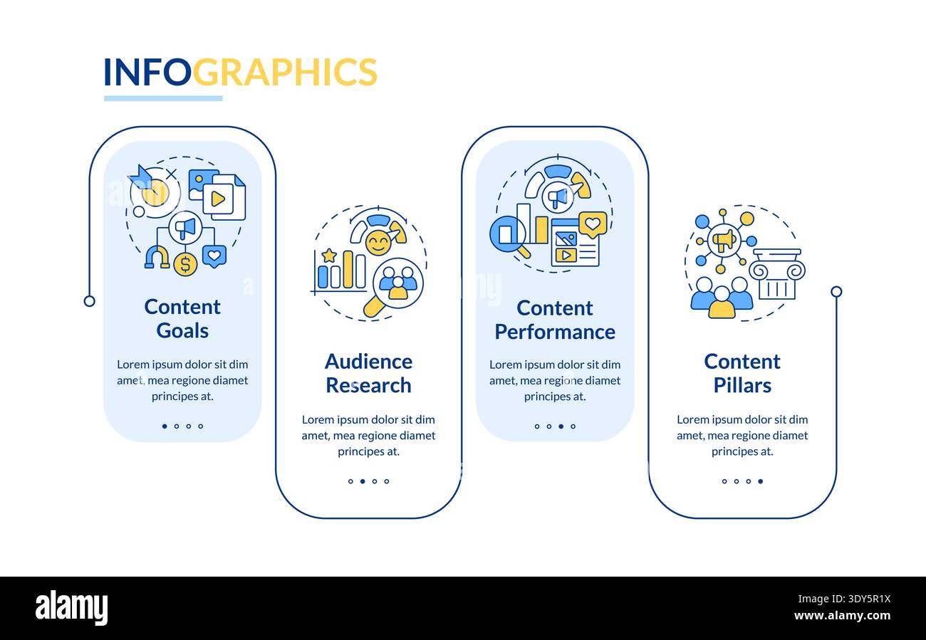 Strategic content framework rectangle infographic vector Stock Vector