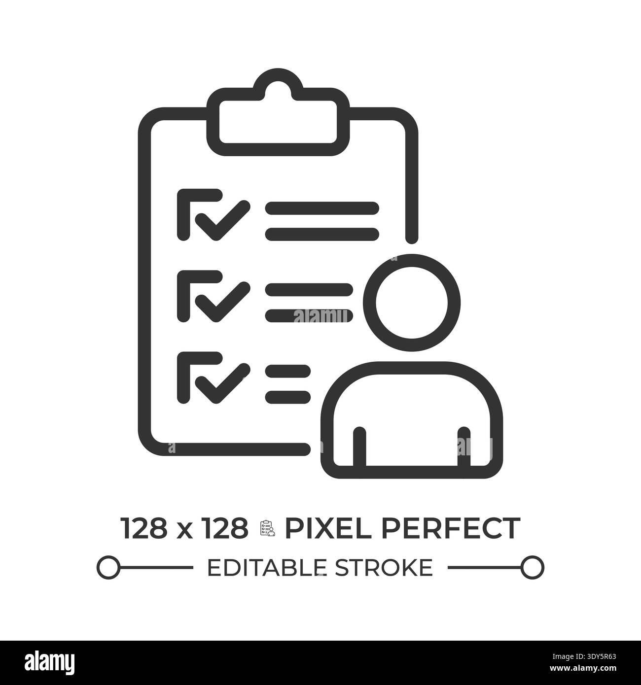 Respondent profile pixel perfect line icon Stock Vector