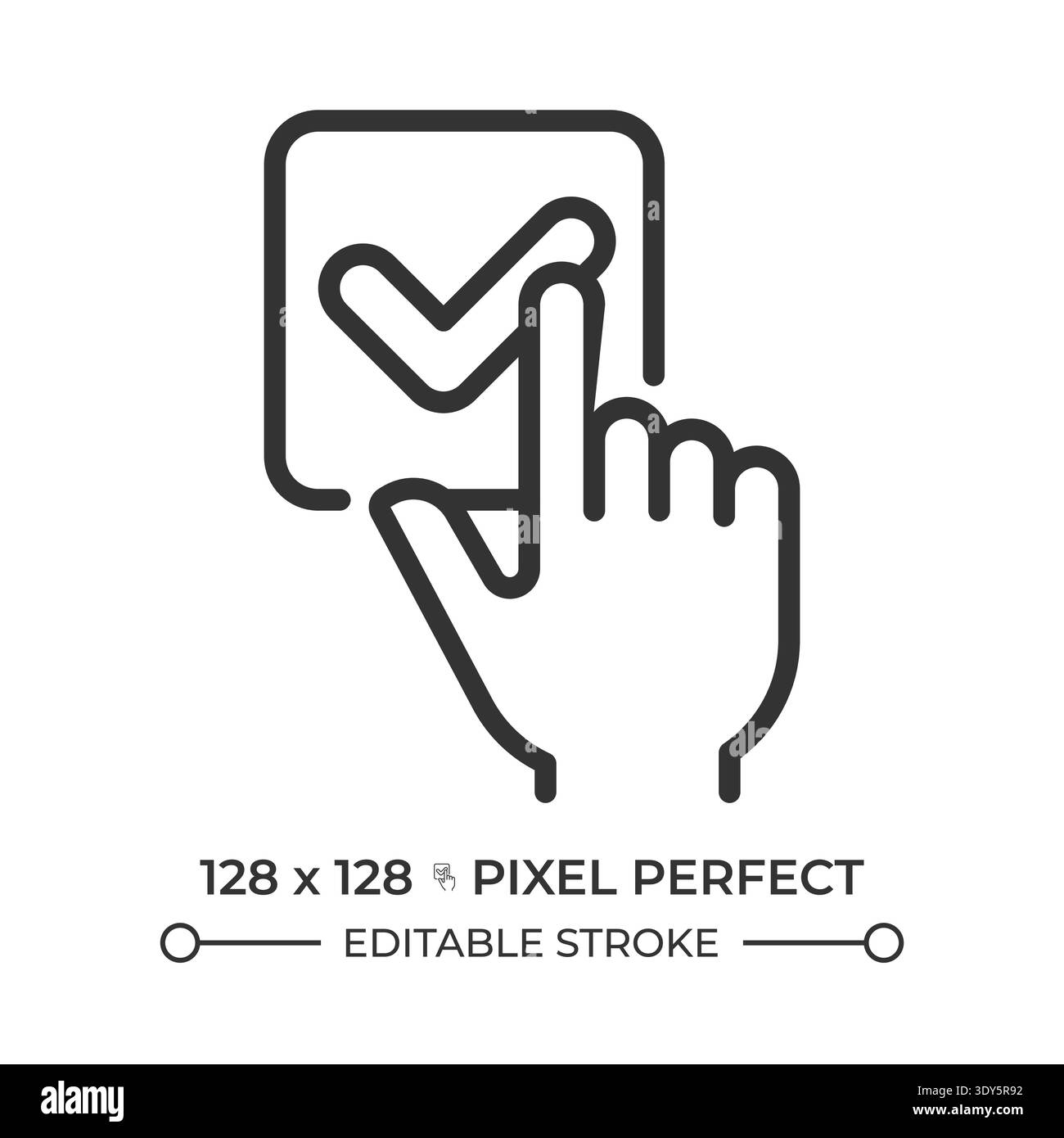 One choice pixel perfect line icon Stock Vector
