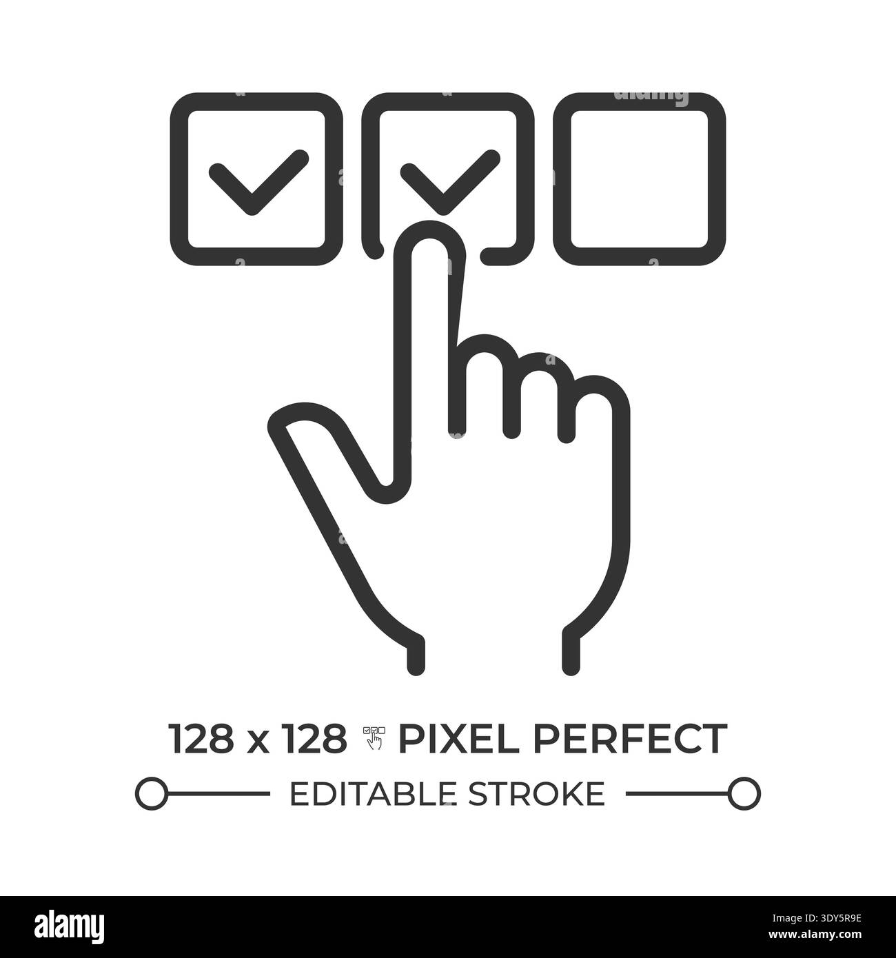 Multiple choice pixel perfect line icon Stock Vector
