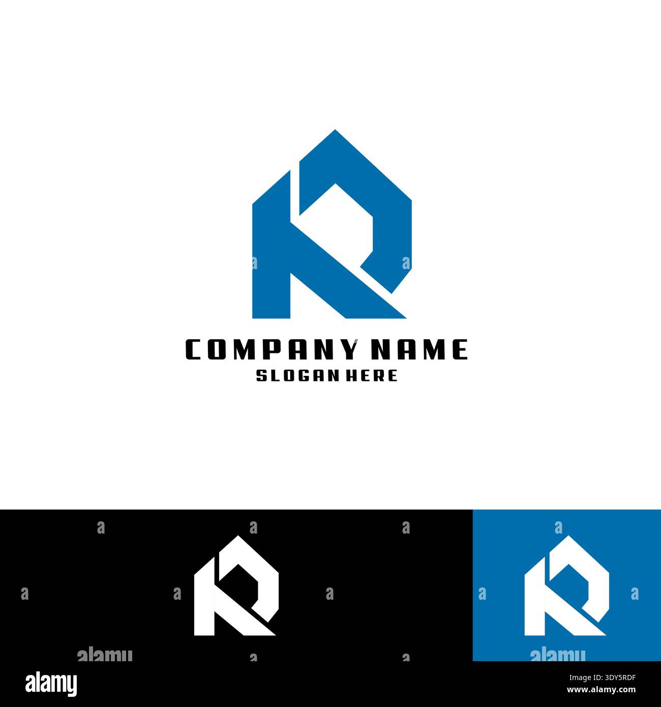 Alphabet initial letter KR RK logo design template - vector. Stock Vector
