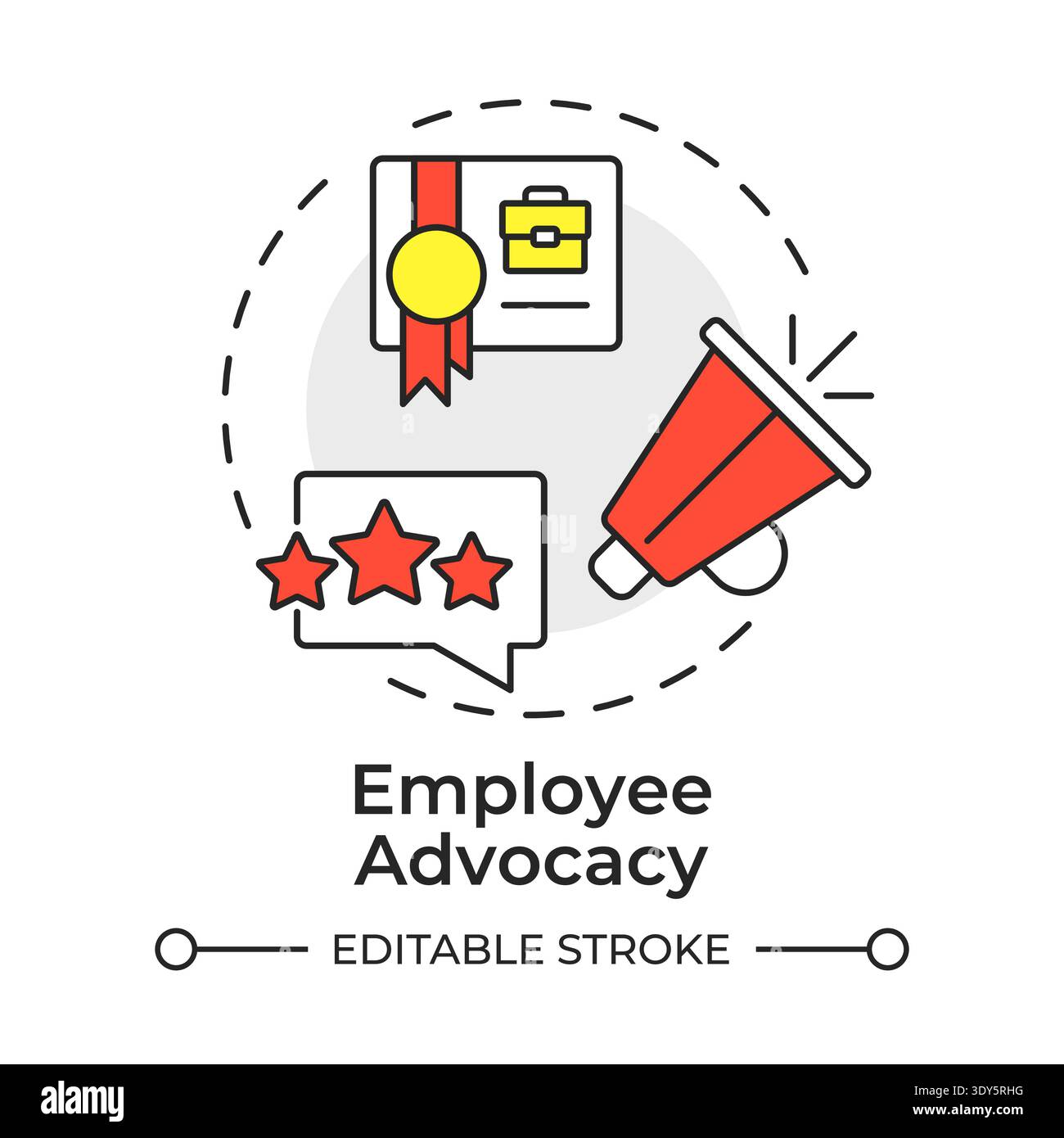 Employee advocacy multi color concept icon Stock Vector