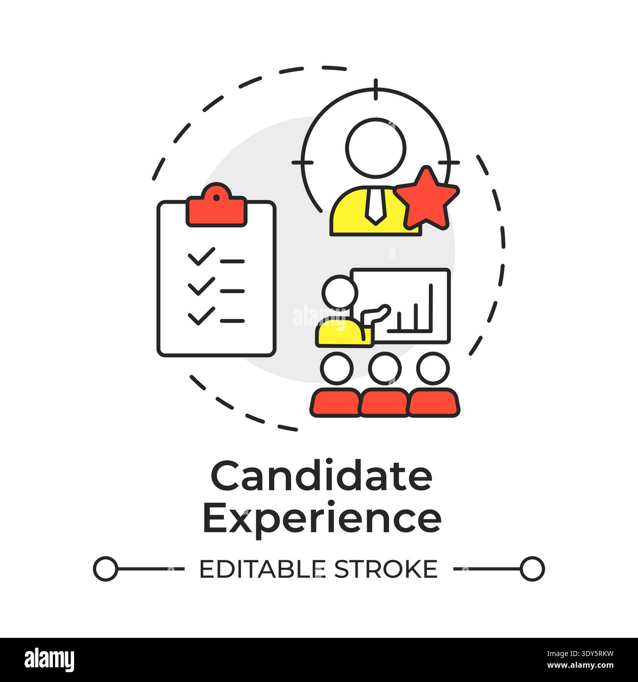 Candidate experience multi color concept icon Stock Vector
