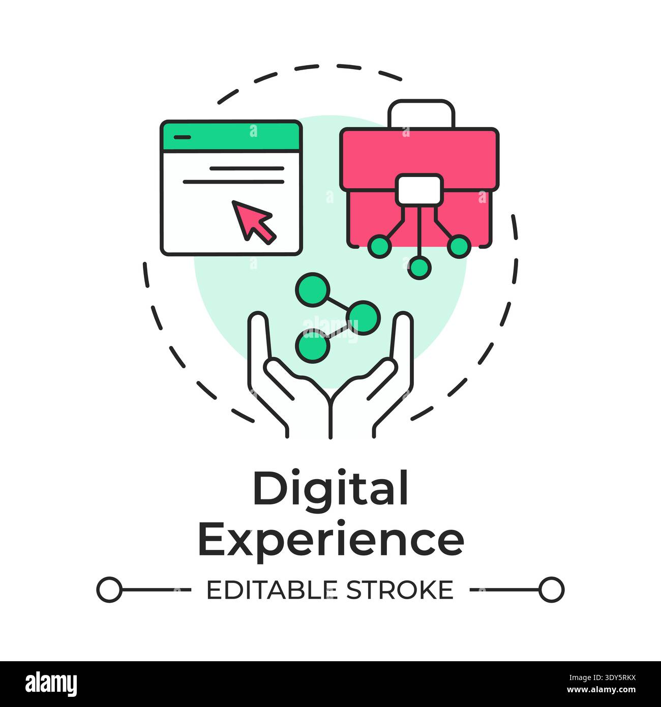 Digital experience multi color concept icon Stock Vector