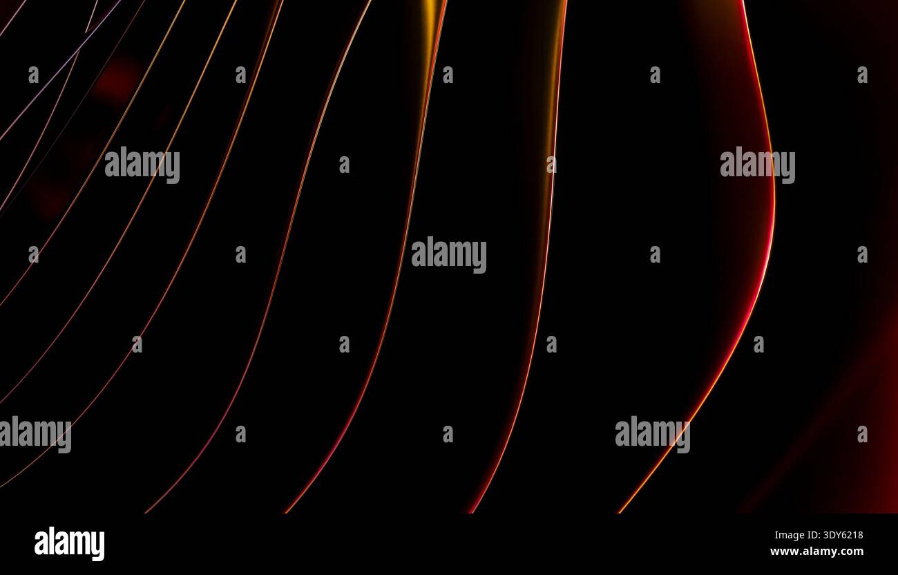 Glowing orange lines creating modern abstract background movement Stock Photo