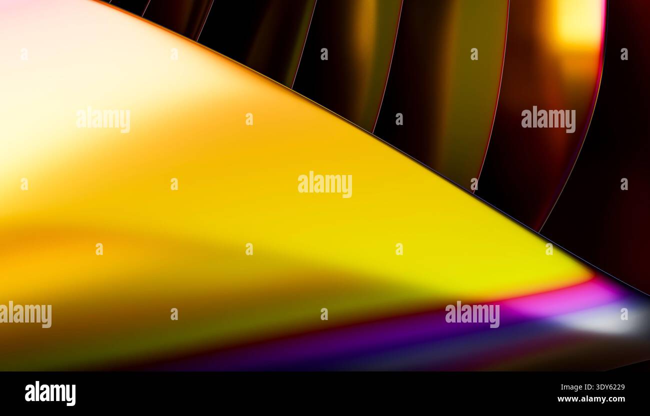 Abstract golden fluid lines creating futuristic background Stock Photo