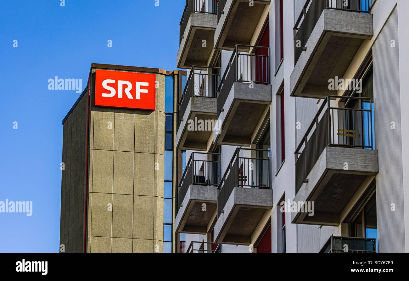 Zurich, Switzerland, 4th Mar 2026: View past a building facade towards ...