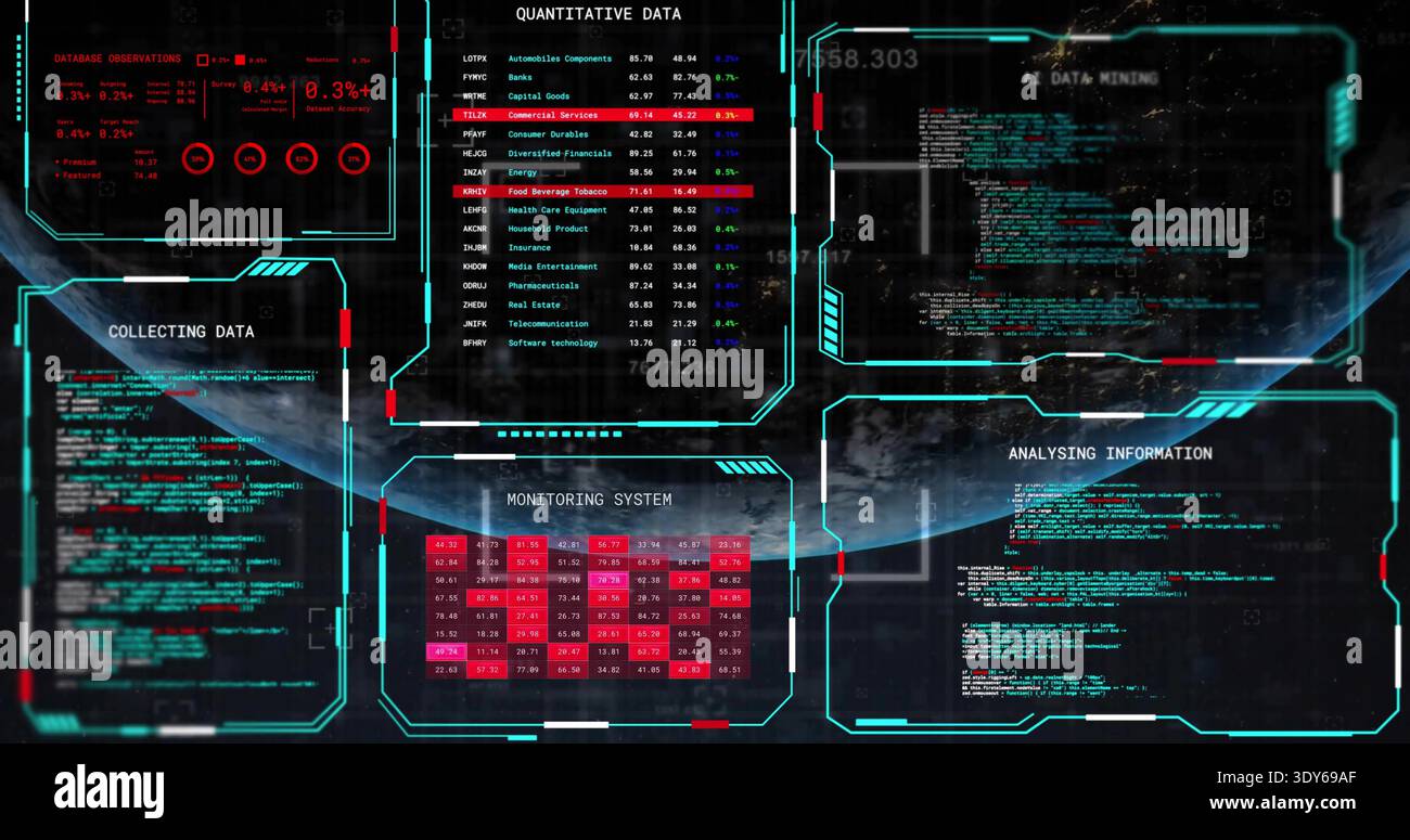 System monitoring interface showing status hi-res stock photography and ...