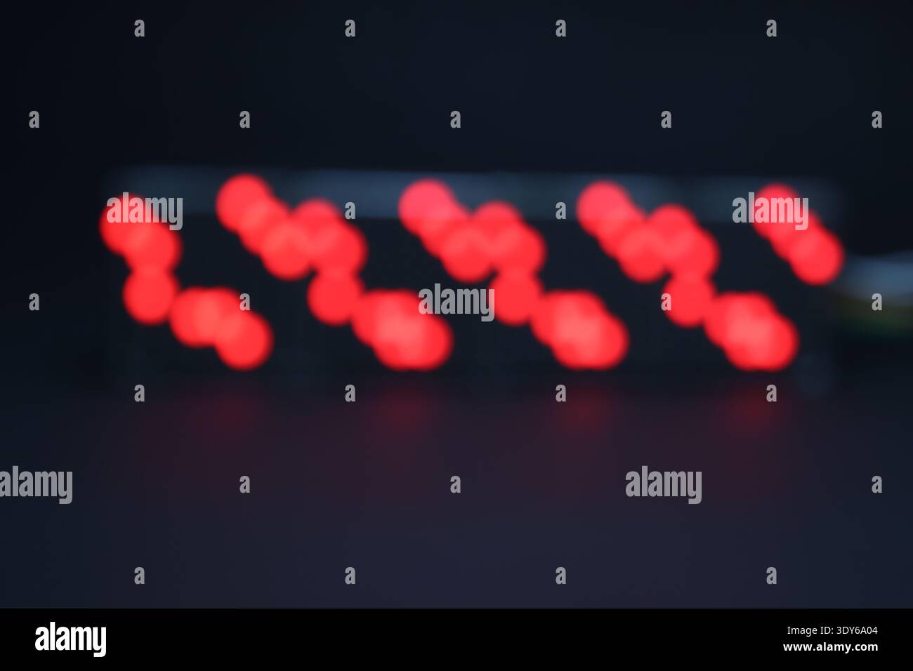 LED matrix display showing patterns of light when it is defocused Stock Photo