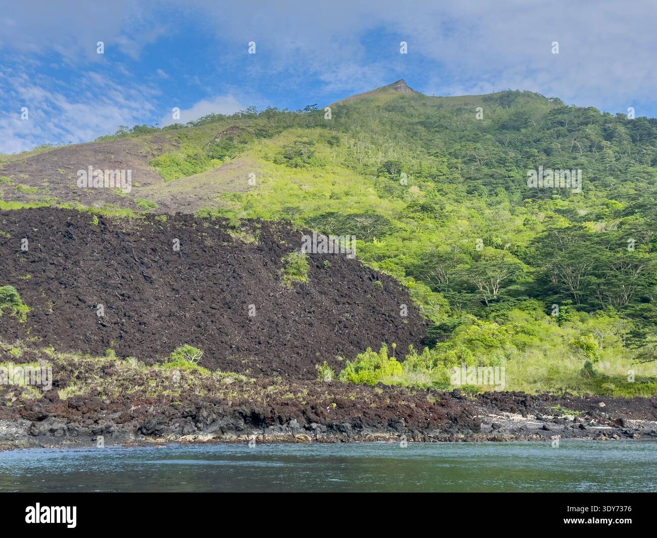 Lava formations at Gunung Api point from the 1998 eruption on Banda ...