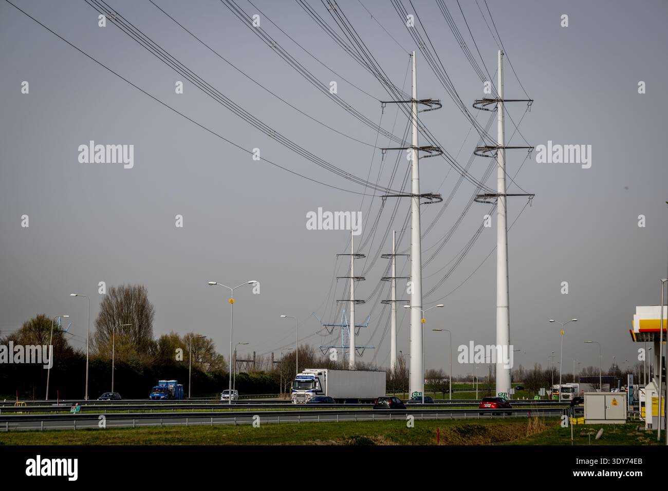 Atached Pylon Stedin grid congestion high voltage cables energy neutral hi-res stock ...