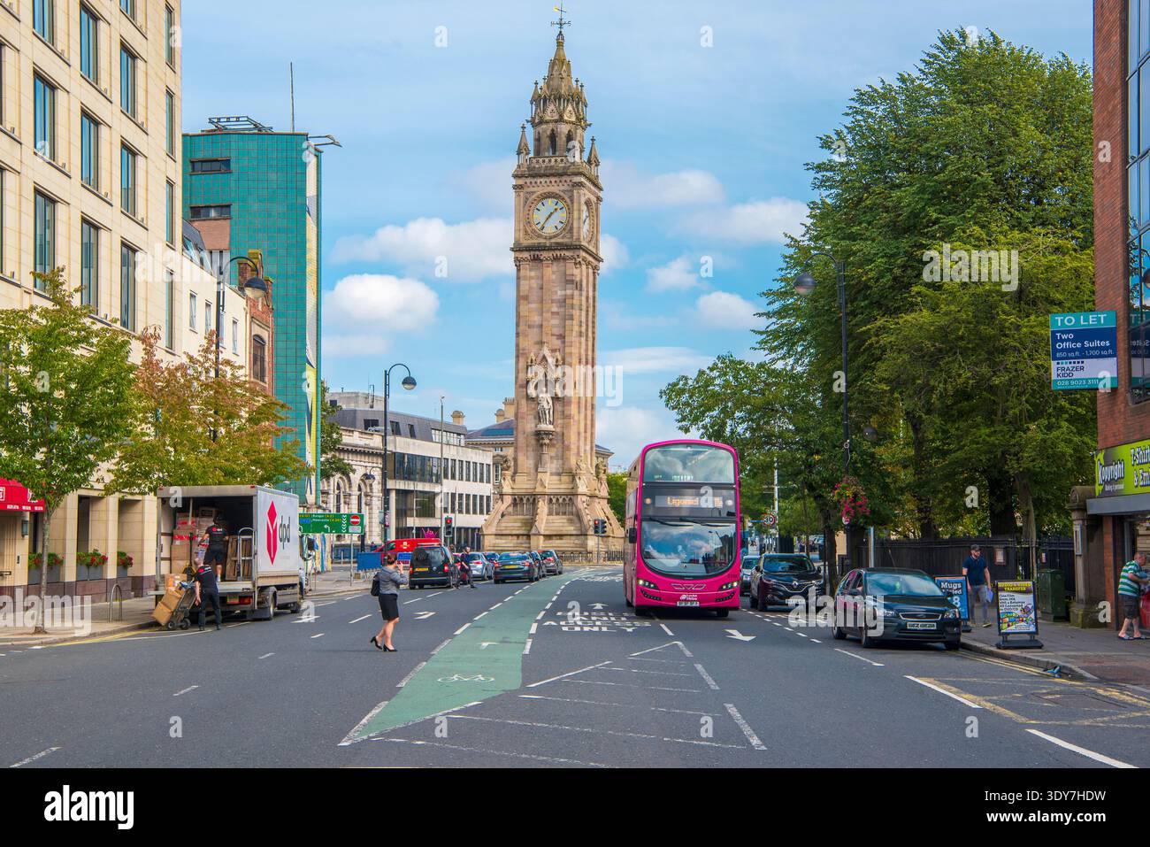 The Albert Memorial Clock in Belfast city centre, Northern Ireland ...