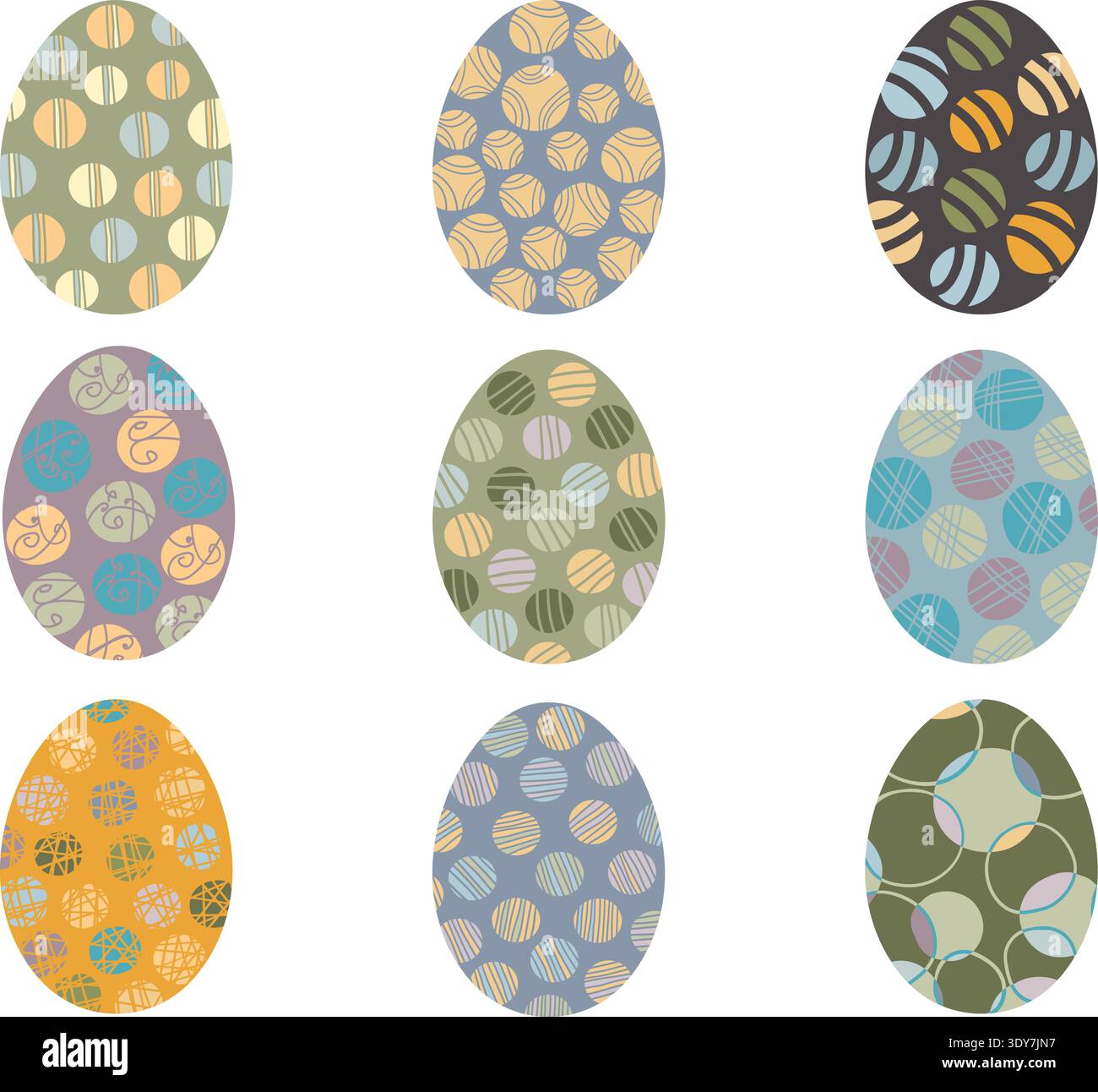 Vector Easter eggs with abstract patterns Stock Vector
