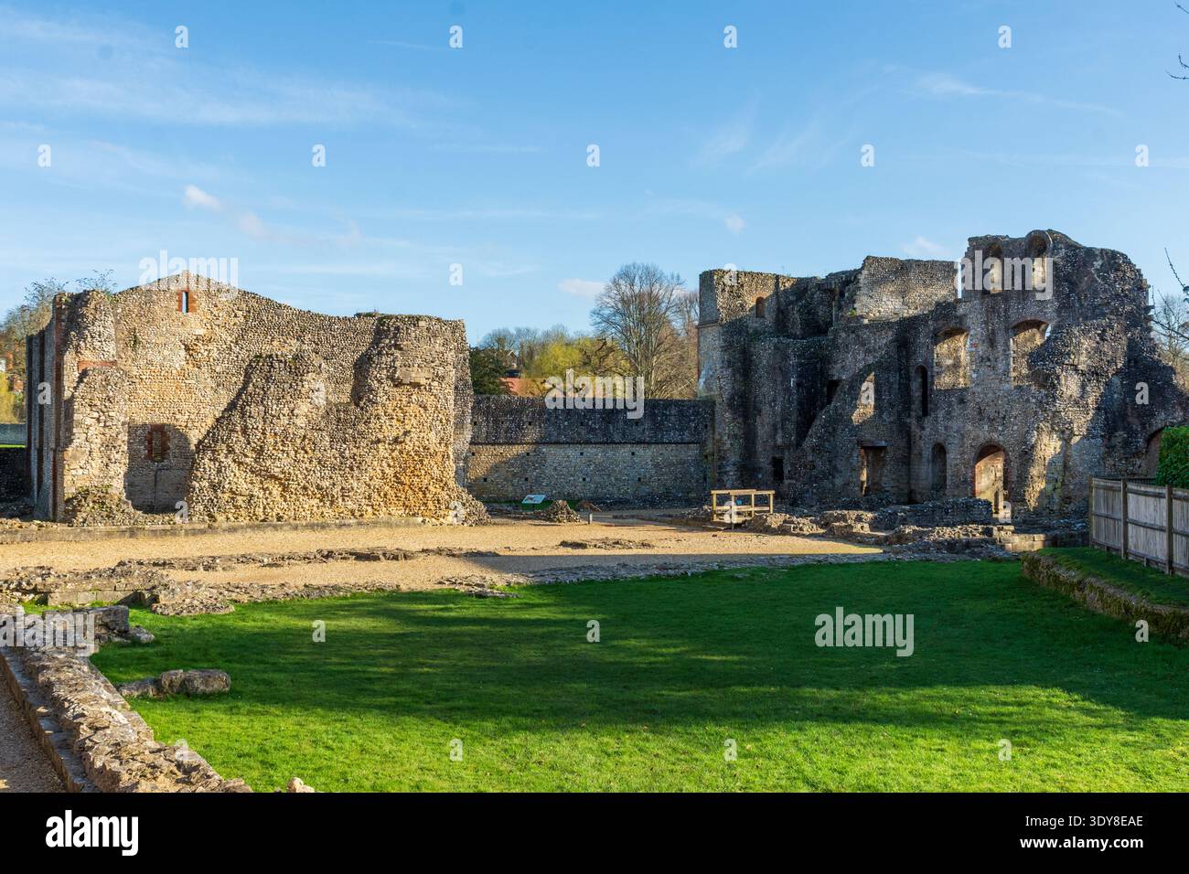 Wolvesey Castlefields Winchester, UK - March 2nd 2026: Wolvesey Castle, parts of the ruined ...