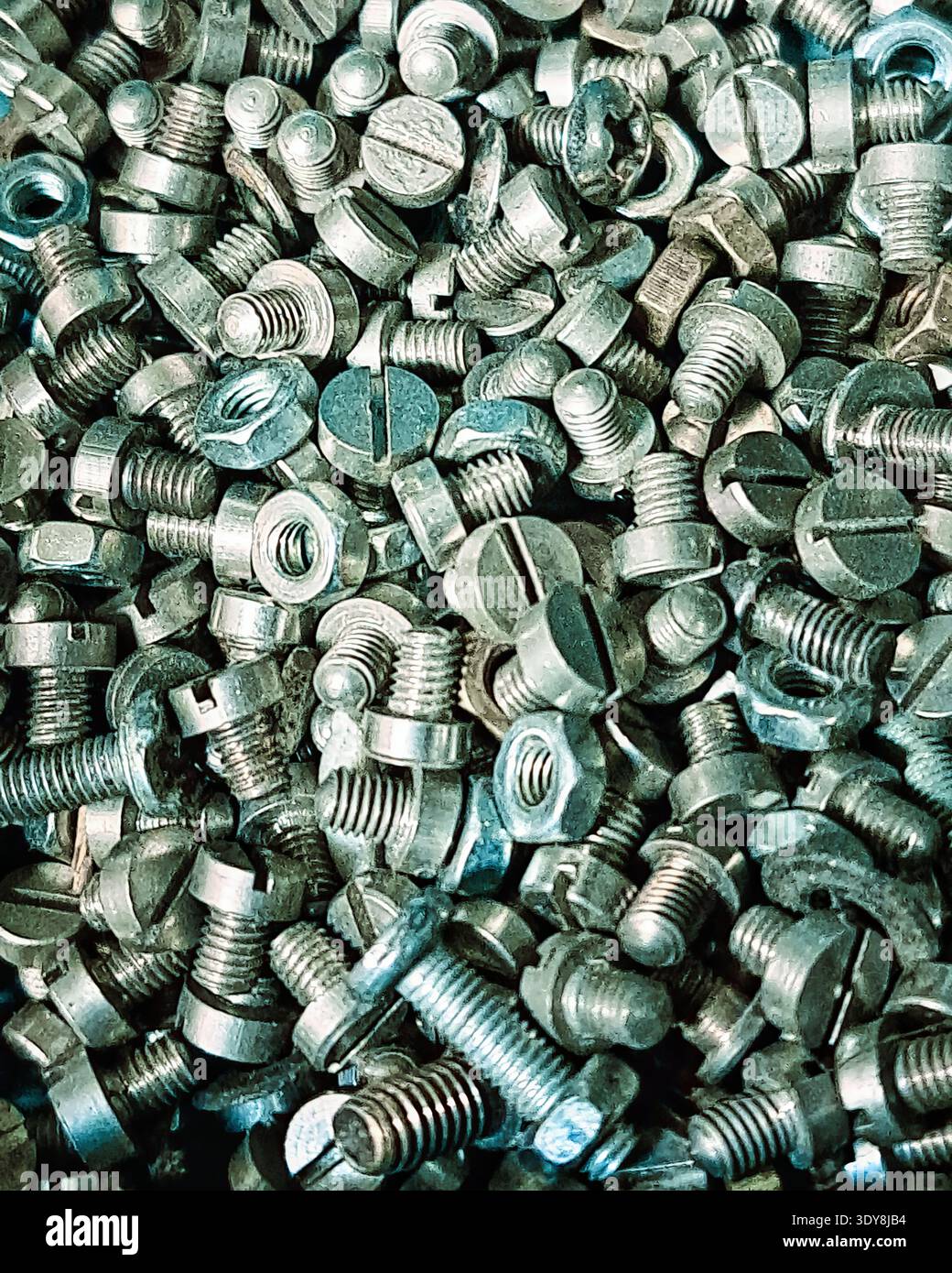 Metal screws as an industrial design. - Smartphone Captured Stock Image