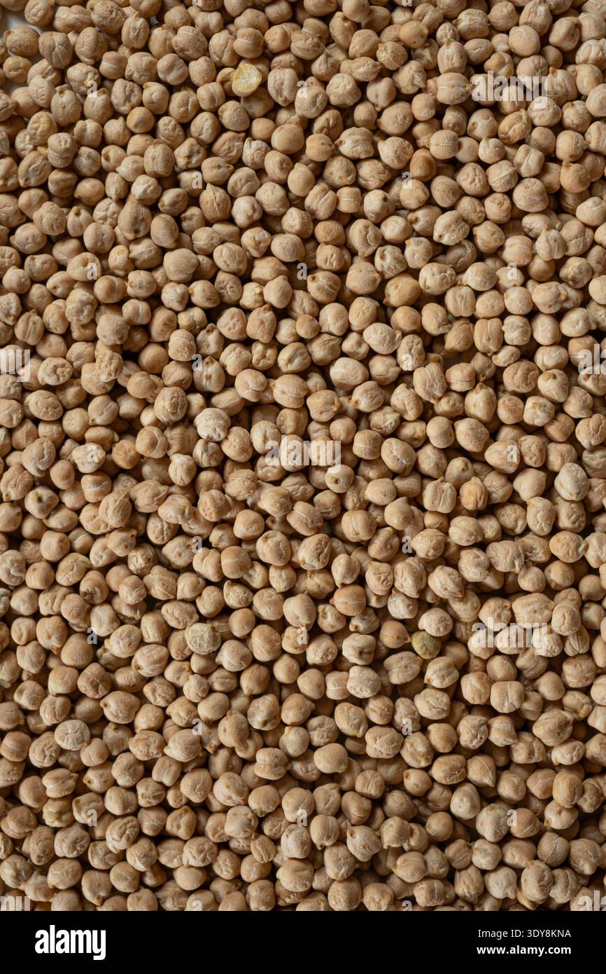 Raw uncooked chickpeas background top view Stock Photo