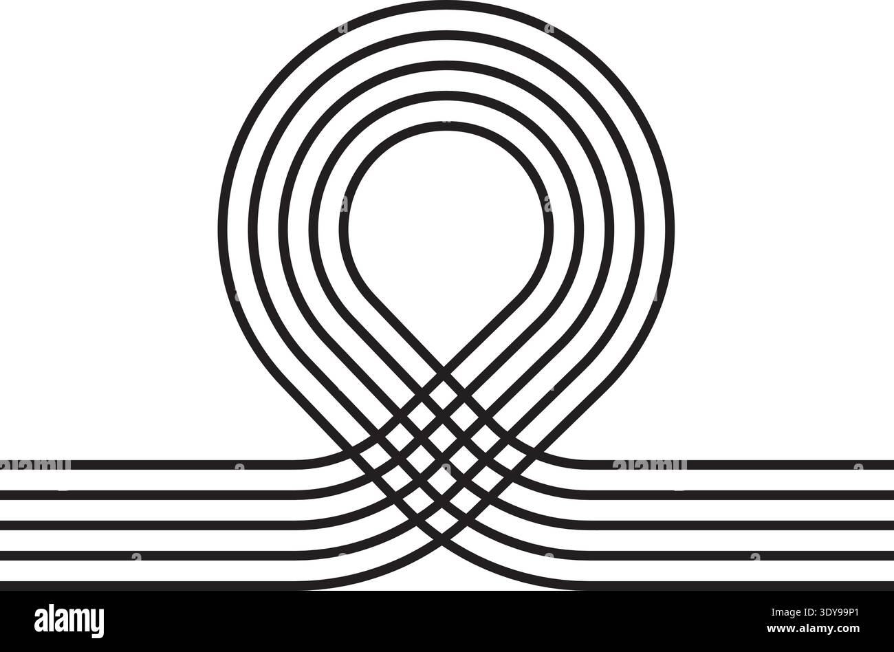 Repetitive motif consisting of a looped contour with rounded curves and ...