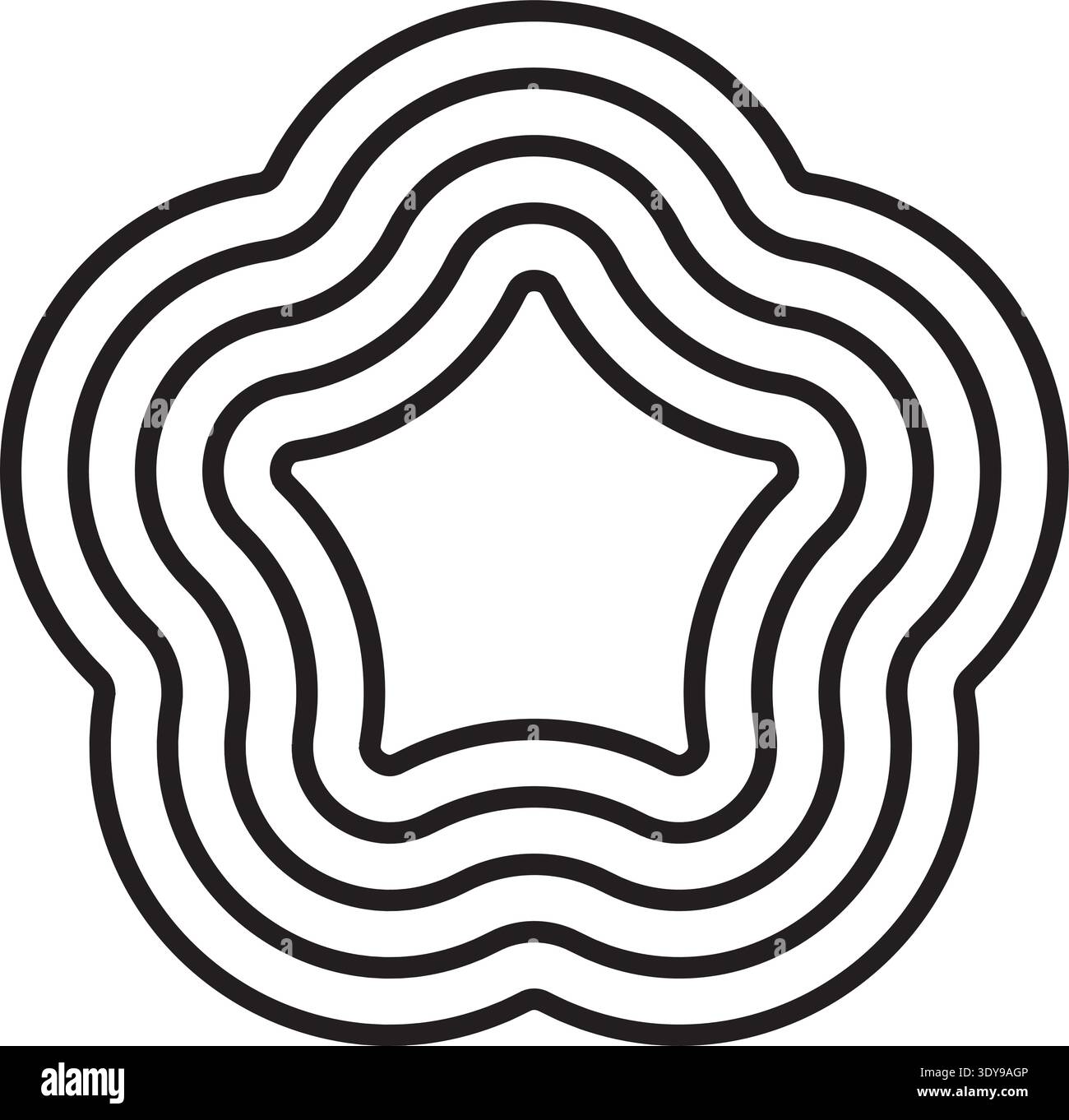 Star Parallel Star-inspired curvilinear figure outlined by five flowing concentric ...